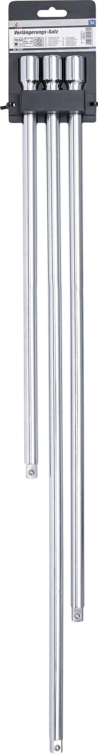 BGS Diy 92237 | Set di prolunghe | 12,5 mm (1/2") | 450 / 600 / 750 mm | 3 pz.