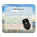YENDOSTEEN 2026年カレンダー ングマウスパッド 防水 標準サイズ 滑り止め 耐久性 おしゃれ マウス用, 浜辺の鳥 マウスパッド Type-691