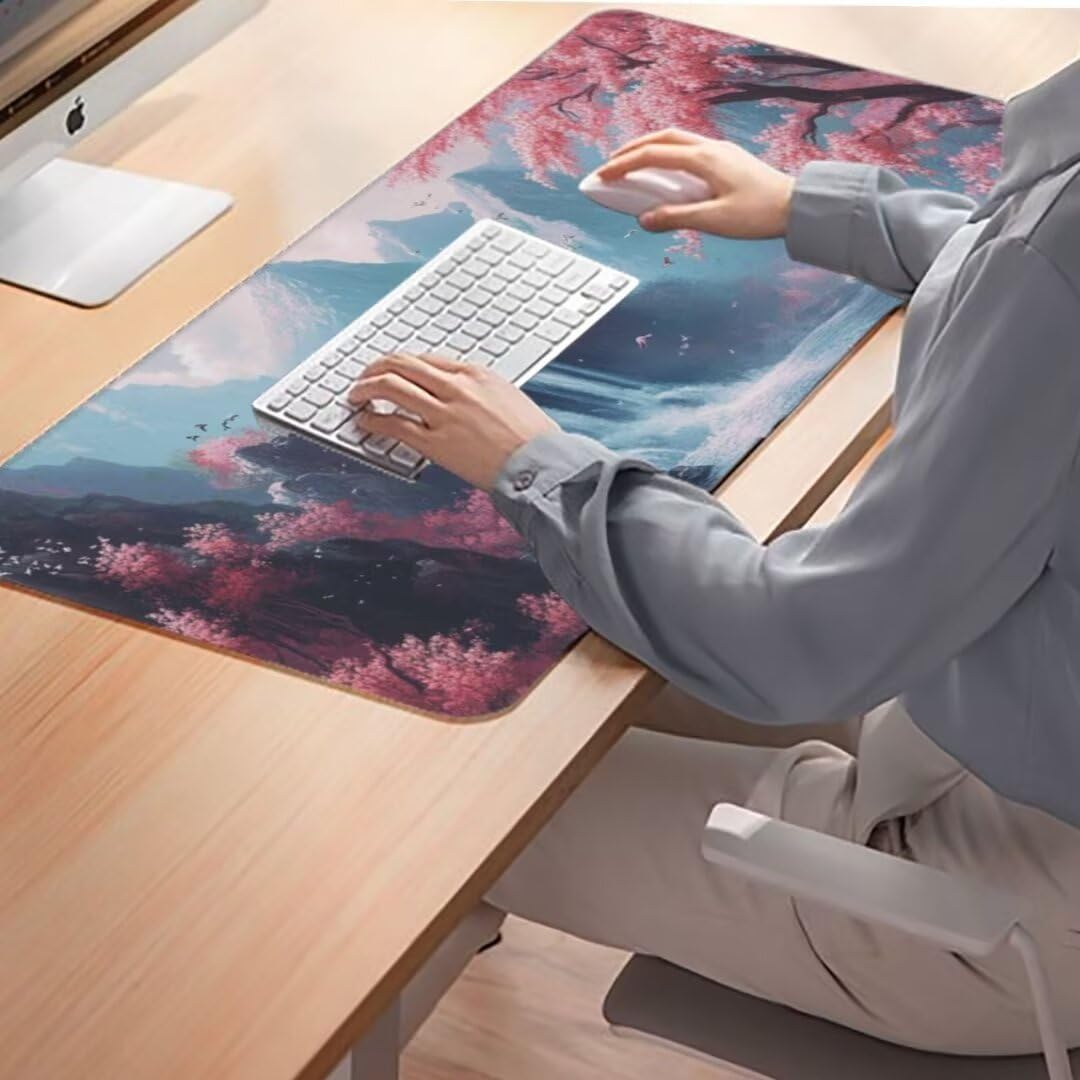 Landschaft Mauspad 1600 x 800mm, Mousepad XXL Schreibtischunterlage Chinesischer Mouse Pad, Gaming Mauspad Verbessert Präzision und Geschwindigkeit, Gaming-Mauspads für Pc und Gaming Zubehör qw306