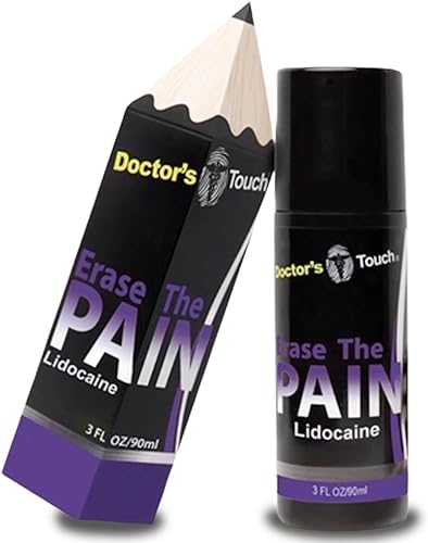 Miniatura 1 de Doctor's Touch Lidocaine Erase The Pain - Analgésico roll-on de 3 onzas, máxima fuerza, infundido con aloe vera, árnica y vitamina E, artritis,