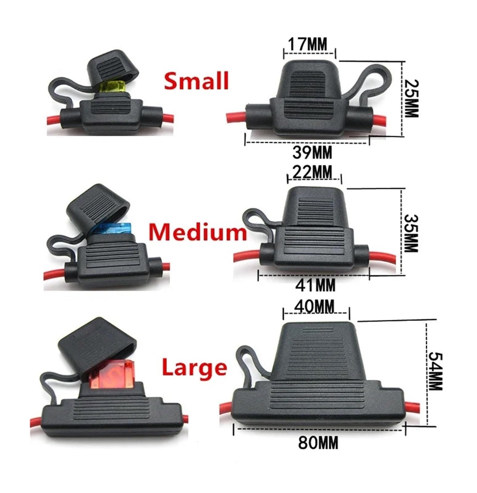 Wodoodporny duży uchwyt bezpiecznika 32 V 8AWG/10AWG i bezpiecznik samochodowy 20A 30A 40A 50A 60A 70A 80A 90A 100A (60A, 8 AWG)
