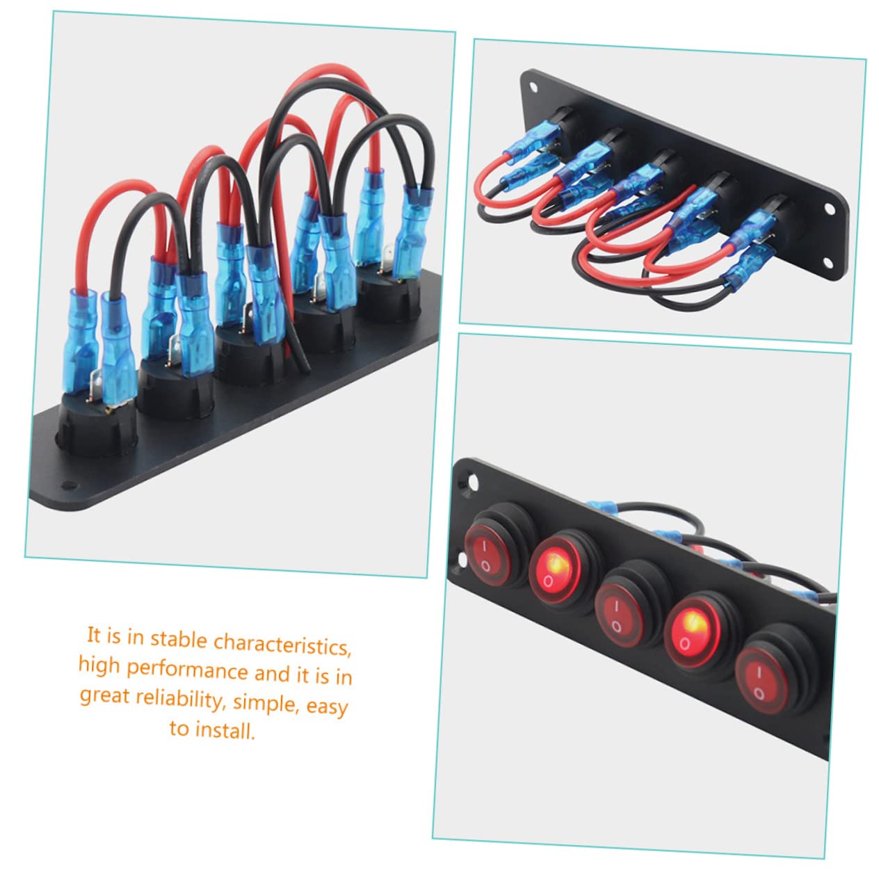 ULTECHNOVO 3piezas Panel De Interruptores Rocker Marinos De Gangs Precableado Led Para Autos y Motos