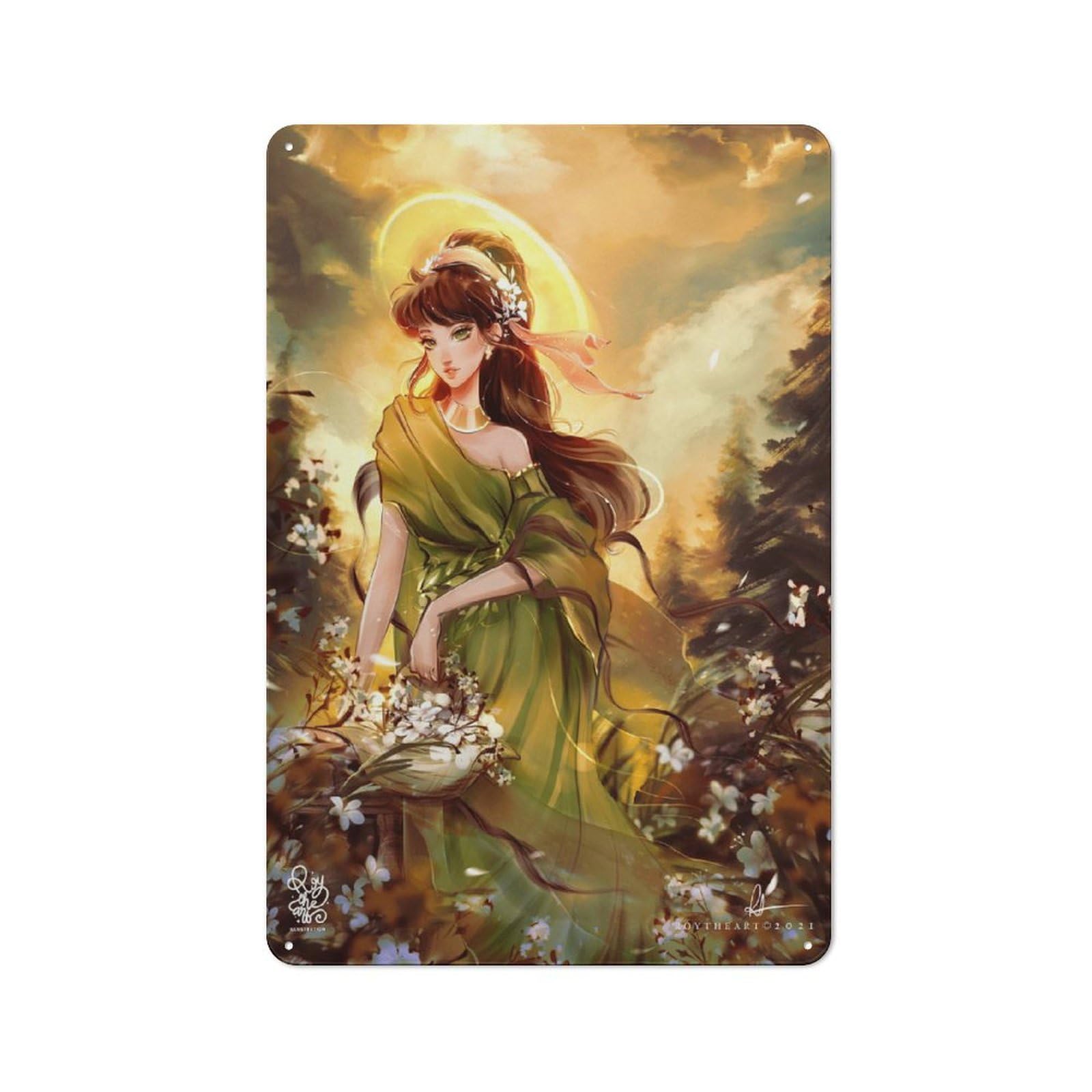 Tempest Princess Country Metal Wall Decor 30x20cm, Tin Wall Plaque for Cottage, Kitchen, Hallway Or Breakfast Nook