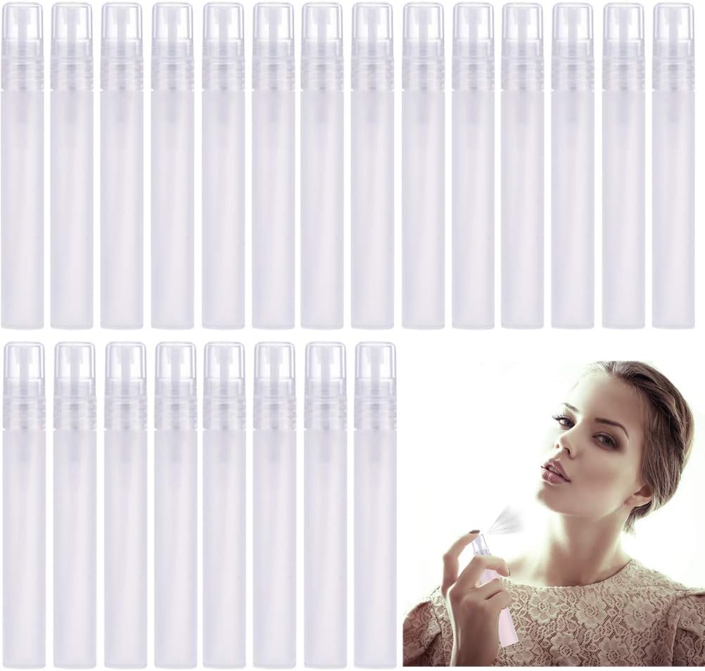 SUSHAFEN 24 Pcs 0.35 Oz/10 ML Travel Mist Spray Perfume Bottles with Atomizer Pump Perfume Dispenser, Empty Mist Tubes Refillable Sprayer Mini Spray Bottle for Daily Travel