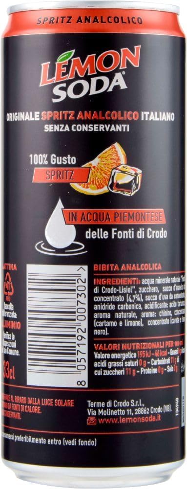 Italian Gourmet Bundle Lemon Soda Spritz 72x33cl + Italian Gourmet Polpa – alkoholfreier italienischer Spritz, Orange-Zitrus Aperitif, Dosengetränk, Party Vorrat