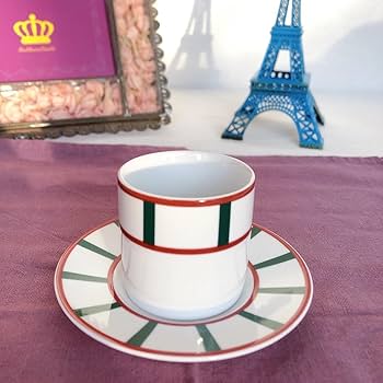 ⭐️商談中⭐️美品フランスアンティーク　ヴィンテージ　バスク柄　ショコラカップ Amazon.co.jp: バスク柄 カップ&ソーサー C 緑x赤 アンティーク