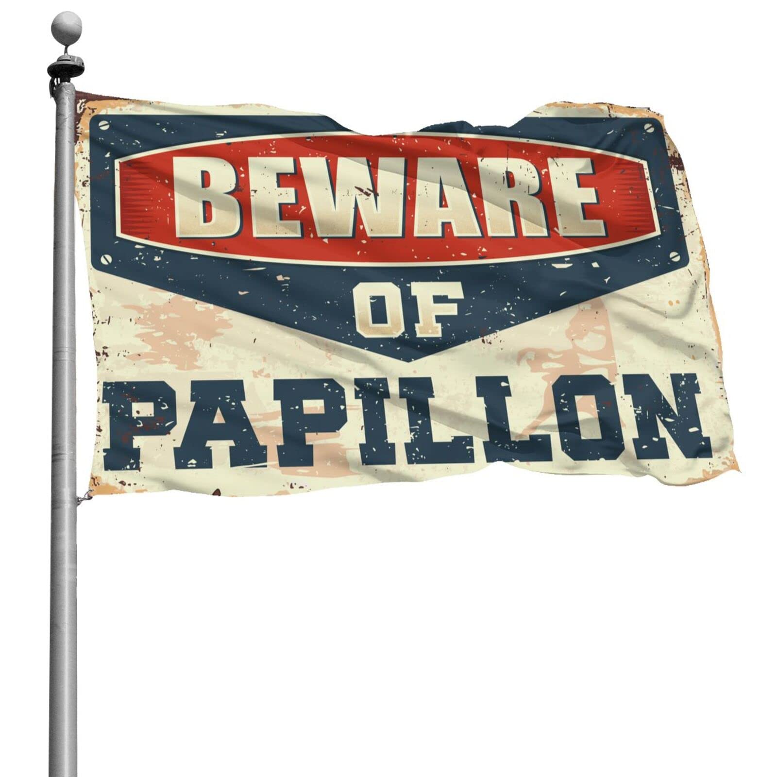 Drapeaux drôles pour chambre garçon Attention aux papillons 152x244 cm