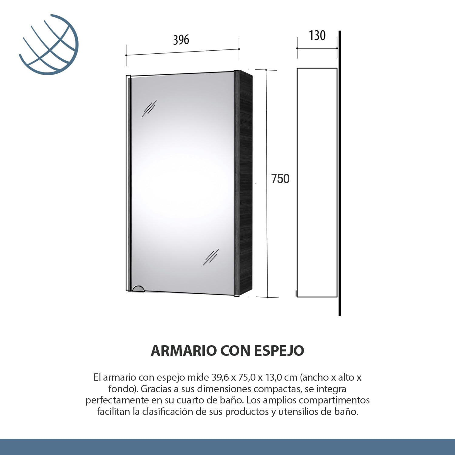 Planetmöbel Juego de Muebles de baño para Invitados