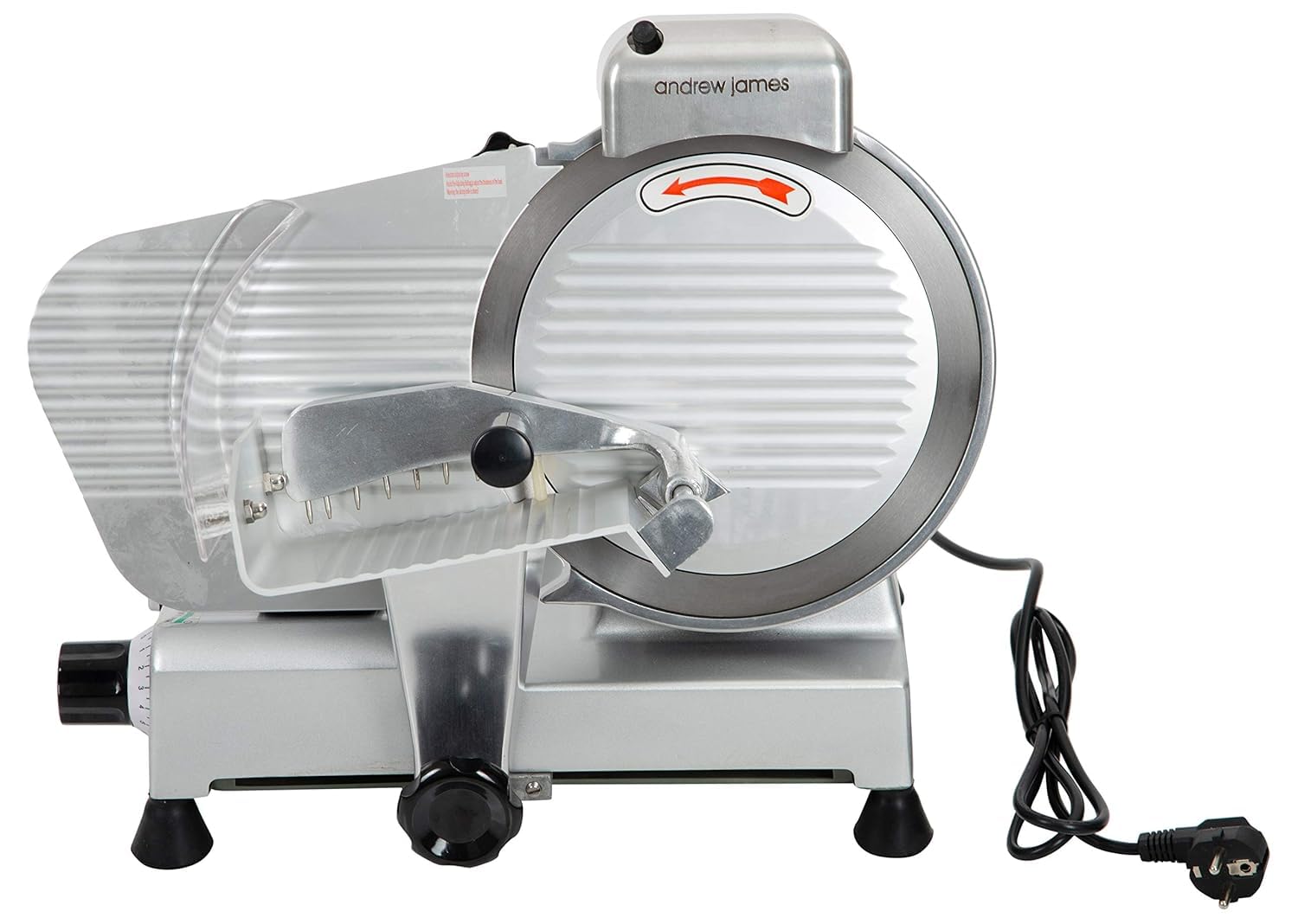 Professional Electric Meat Slicer, 10 Inch Stainless Steel Blade, Silver Commercial Food Cutter with Safety Guard-image-48