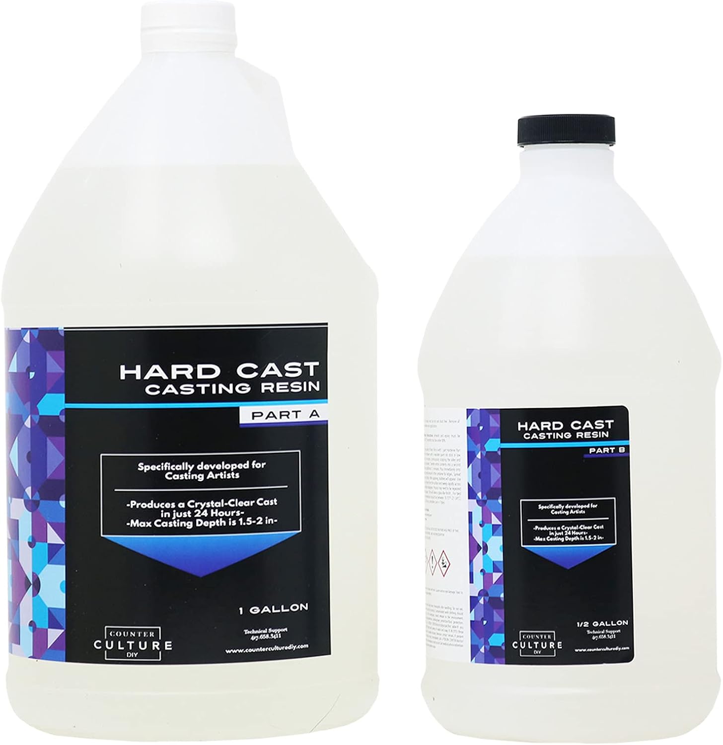 Counter Culture DIY Clear Casting Resin, Hard Cast, 1.5 Gallon Kit, Art Epoxy Supplies Easy No VOC
