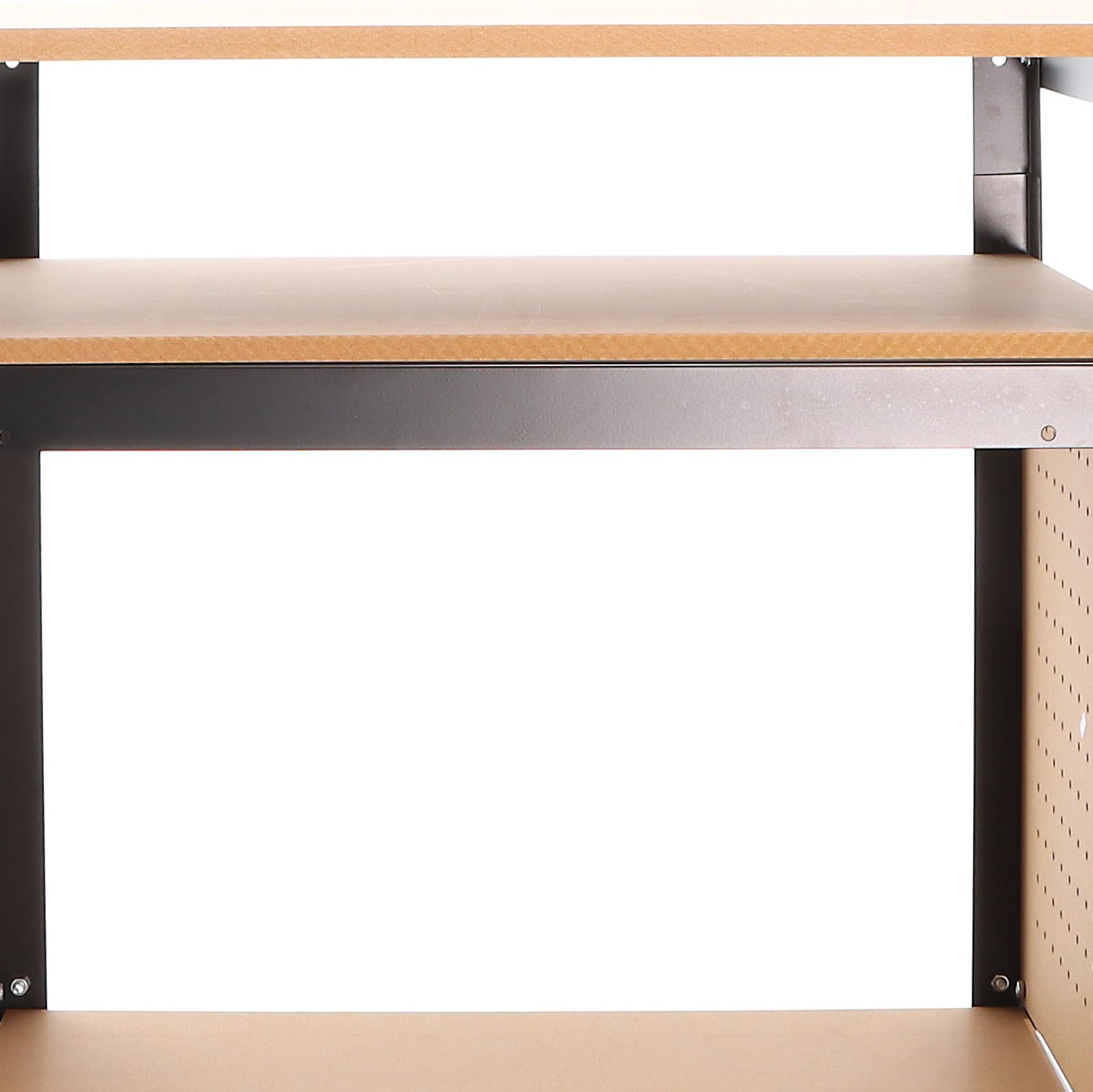 XPOtool Banco de Trabajo 68x50x66-82 cm Ajustable en Altura 2 Ruedas y 2 estantes móvil Bricolaje