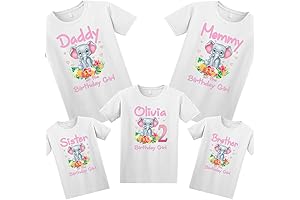 Personalized Elephant Birthday T-shirt for Kids and Families