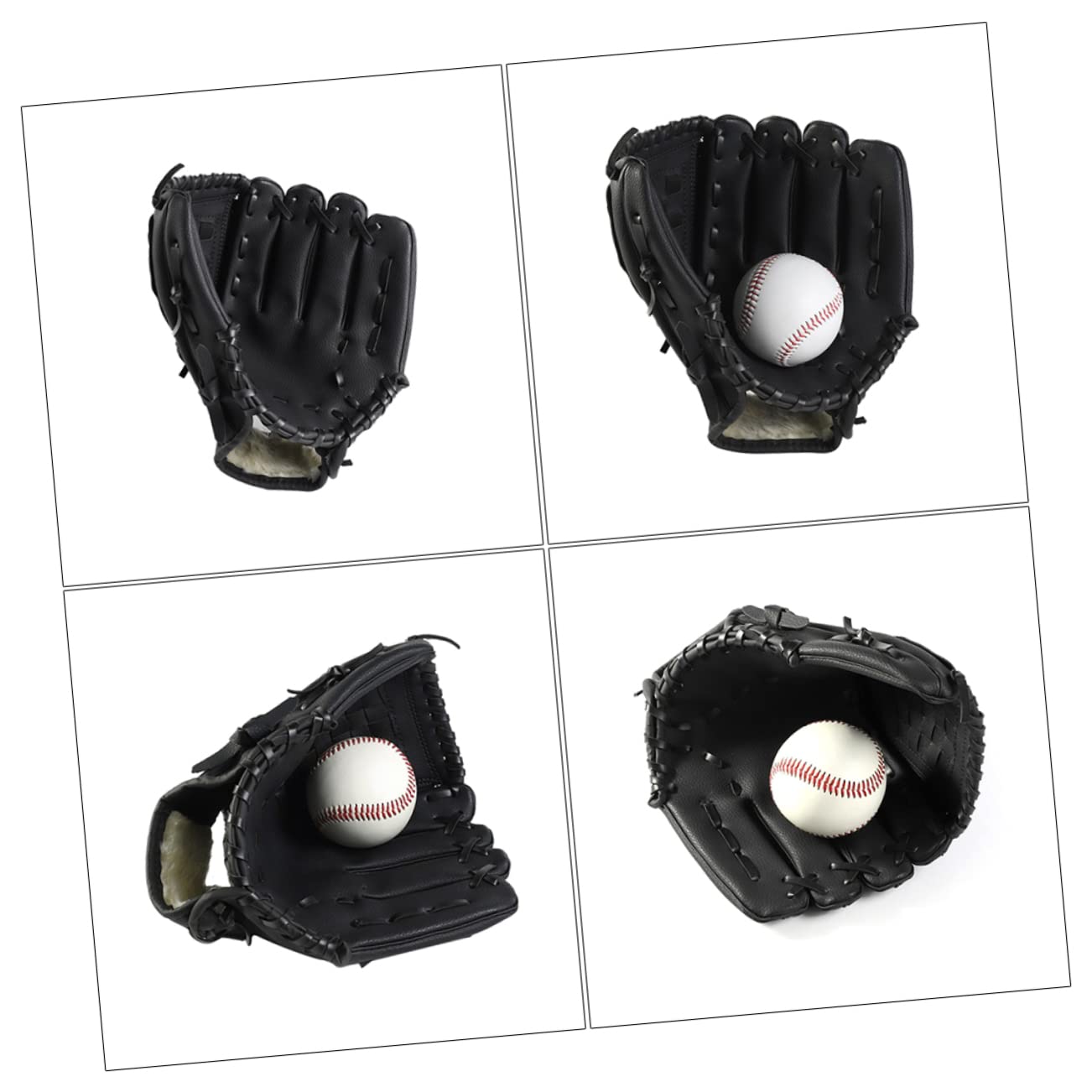 CORHAD Thickened Baseball Glove for Outdoor Sports Left Handed Mitt for Softball and Baseball Durable Black Design for and Training
