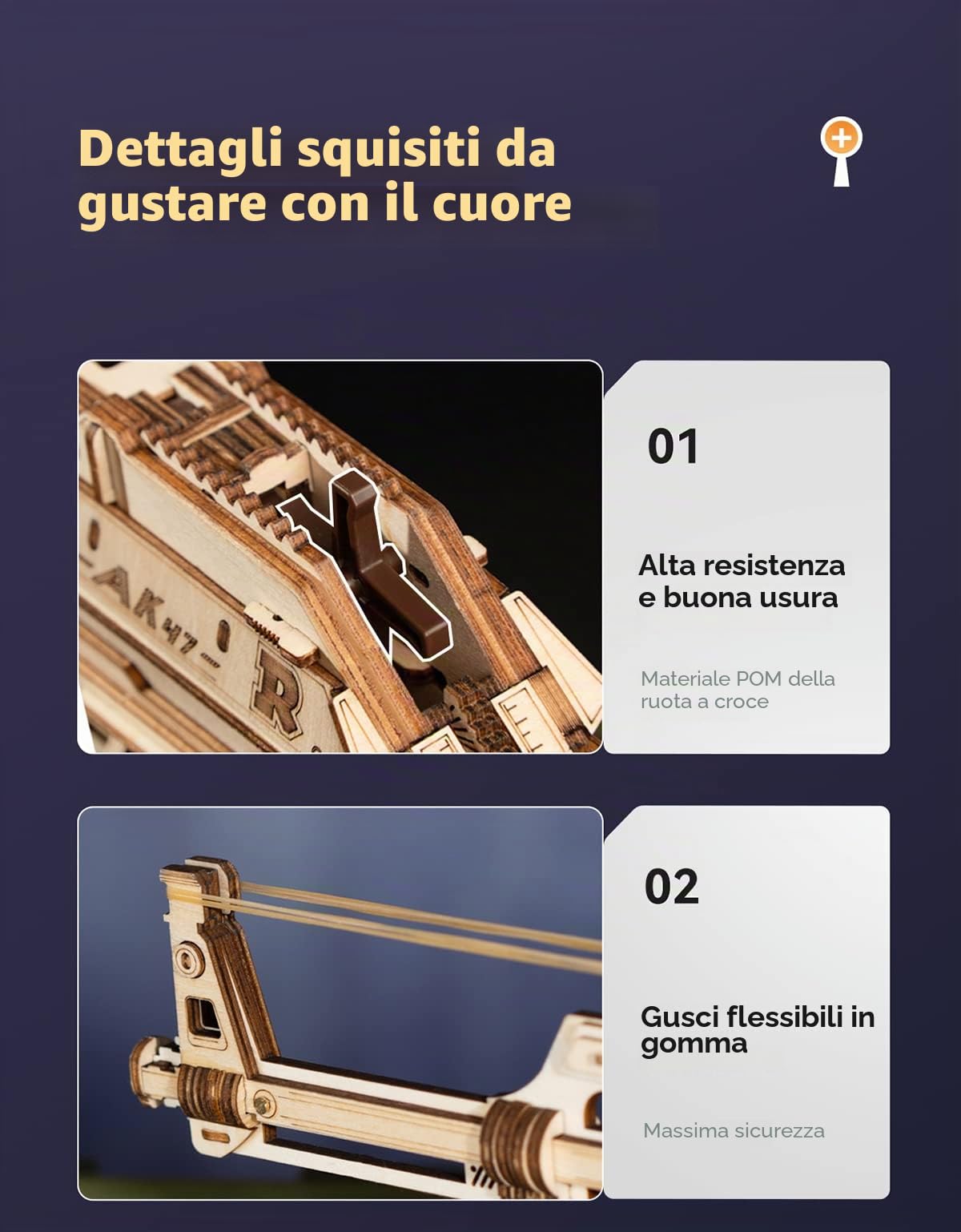 ROKR AK47 Modellismo da Costruire Adulti-Puzzle 3D Legno-Idea Regalo Di Compleanno Unica Per Il Padre Uomo(LQ901)