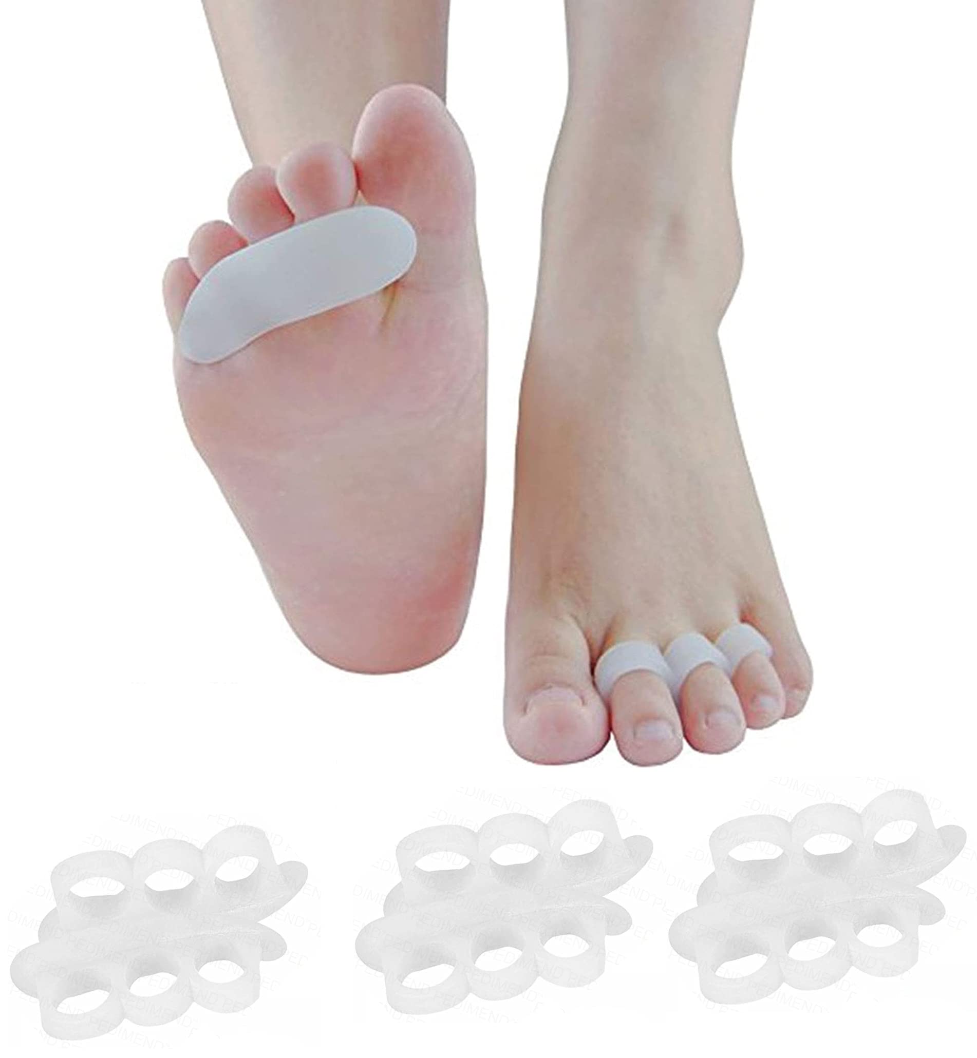 Pedimend Zehenspreizer für überlappende Zehen, Zehenstütze für Hammerzehen, Gel-Hammerzehen, 3 Paar