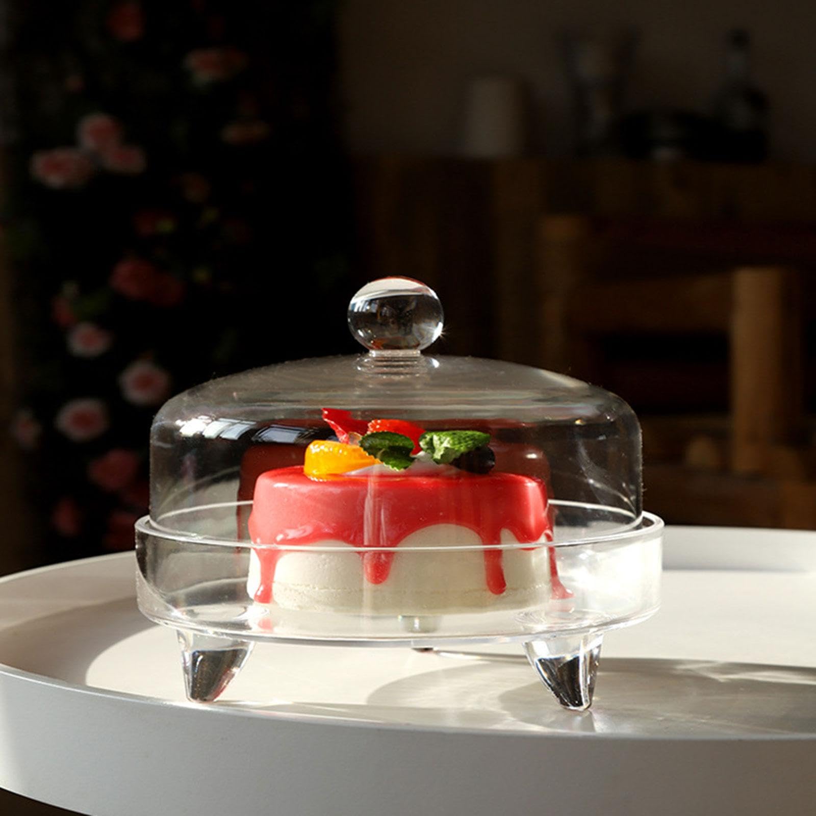 Soporte para Pasteles con Cúpula, Transparente, Expositor de Pasteles, Bandeja para Postres, Ideal para Fiestas, Cumpleaños, Bodas Y Días Festivos, S