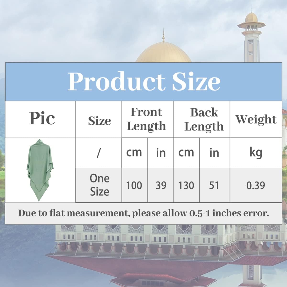 Khalat Muslim Prayer Hijab - 2 Layers Soft Breathable Islamic Dubai Women's Instant Long Hijab - Image 7