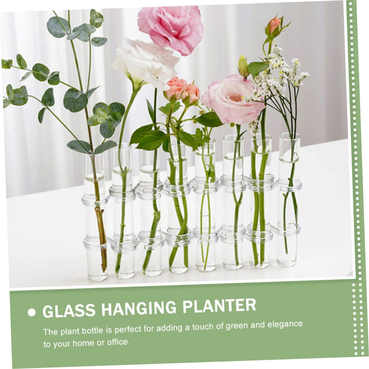 Vase à Tube à Essai en Verre Transparent, 1 Set, pour Plantes