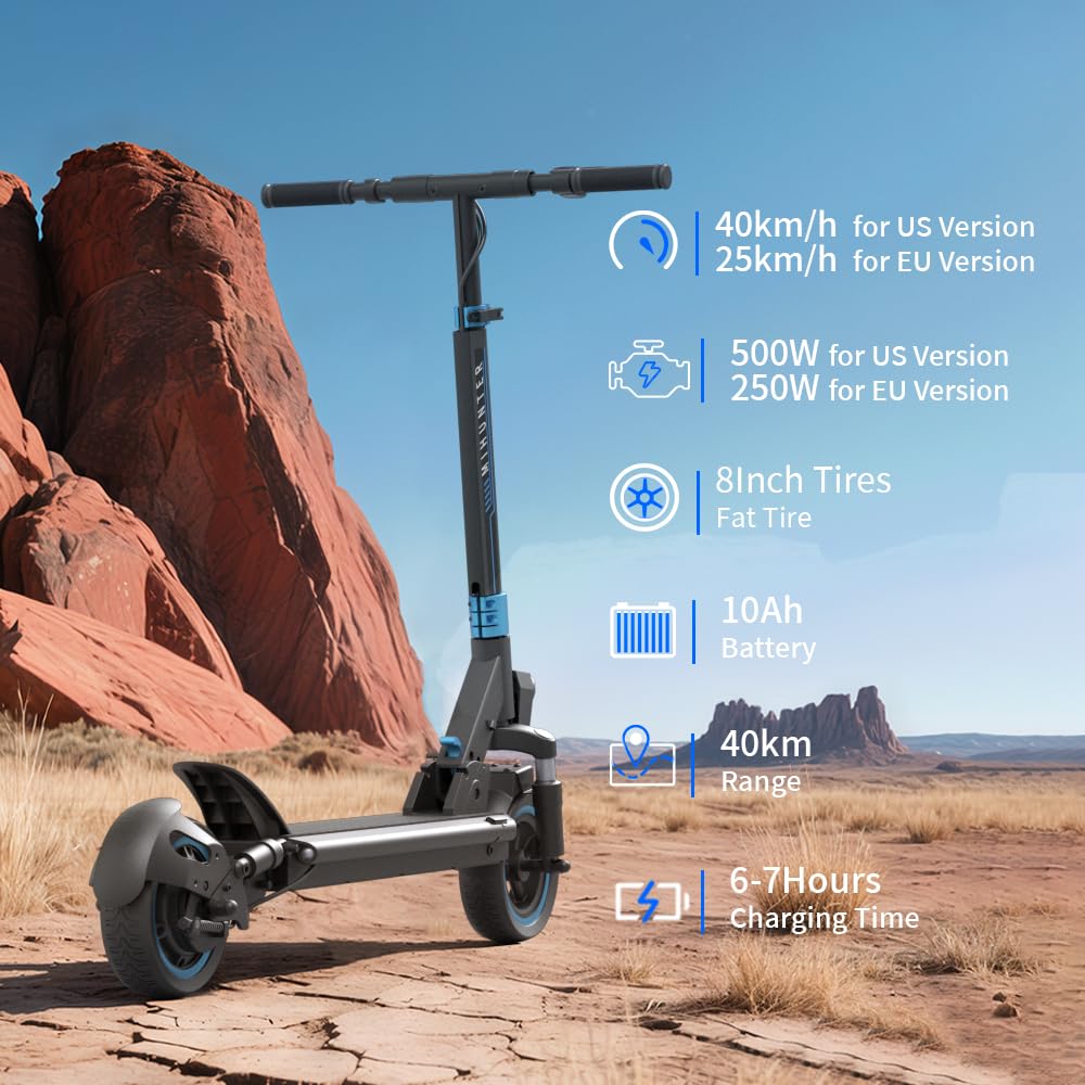 CYBIC Trottinette Électrique Adulte 500W - 25km/h Autonomie 40KM | Batterie 48V 10Ah, Pneus 10", Double Suspension Avant/Arrière, Frein Tambour+Élec, Phare LED, Charge 120KG