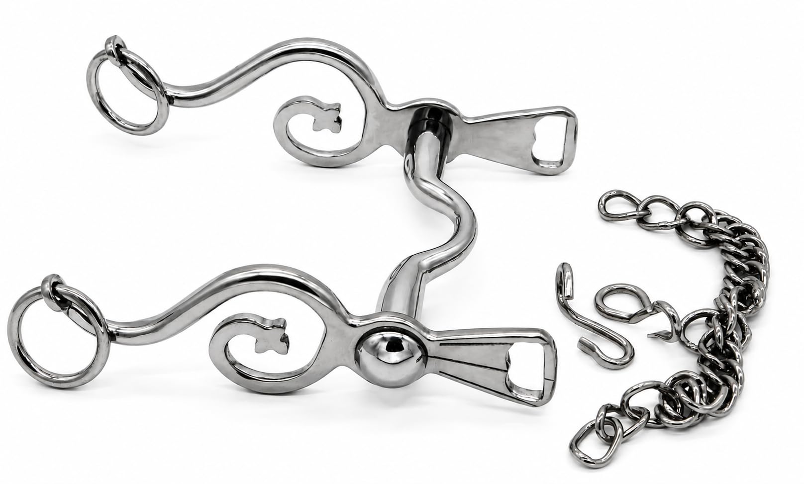 Kandare Spanisch Barock 13,5 Silberfarben incl. Kinnkette