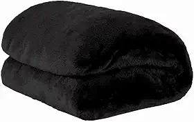 Cobertor Queen Manta Microfibra Fleece 01 Peça (Toque Aveludado) - Preto