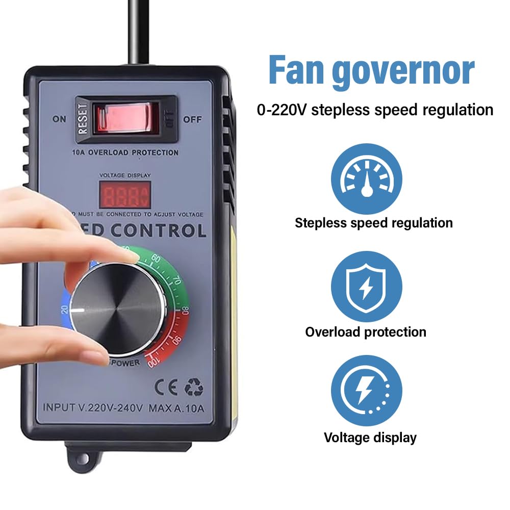 Regulator prędkości obrotowej 230 V, przetwornica częstotliwości, AC 220 V, 10 A, moc szczytowa 4000 W, regulator prędkości obrotowej silnika z zabezpieczeniem przed przeciążeniem, regulator