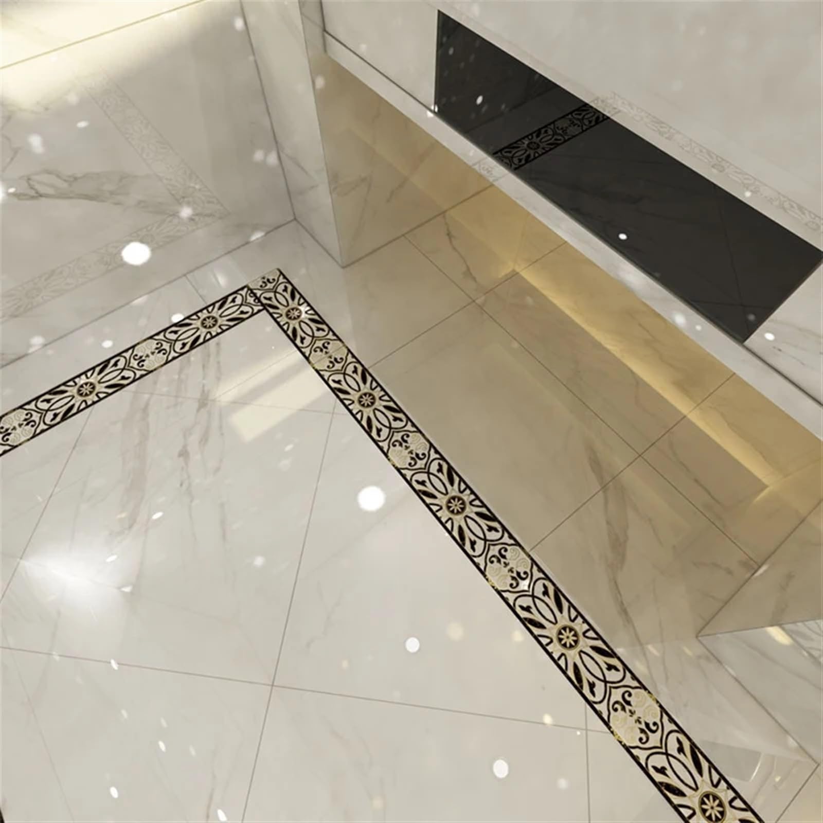 2 uds 5M Pegatinas de Pared Cintura Impermeable PVC Autoadhesivo Pared Borde zócalo calcomanías Cocina Pared zócalo rodapié línea para Bordes De Paredes(Style2)