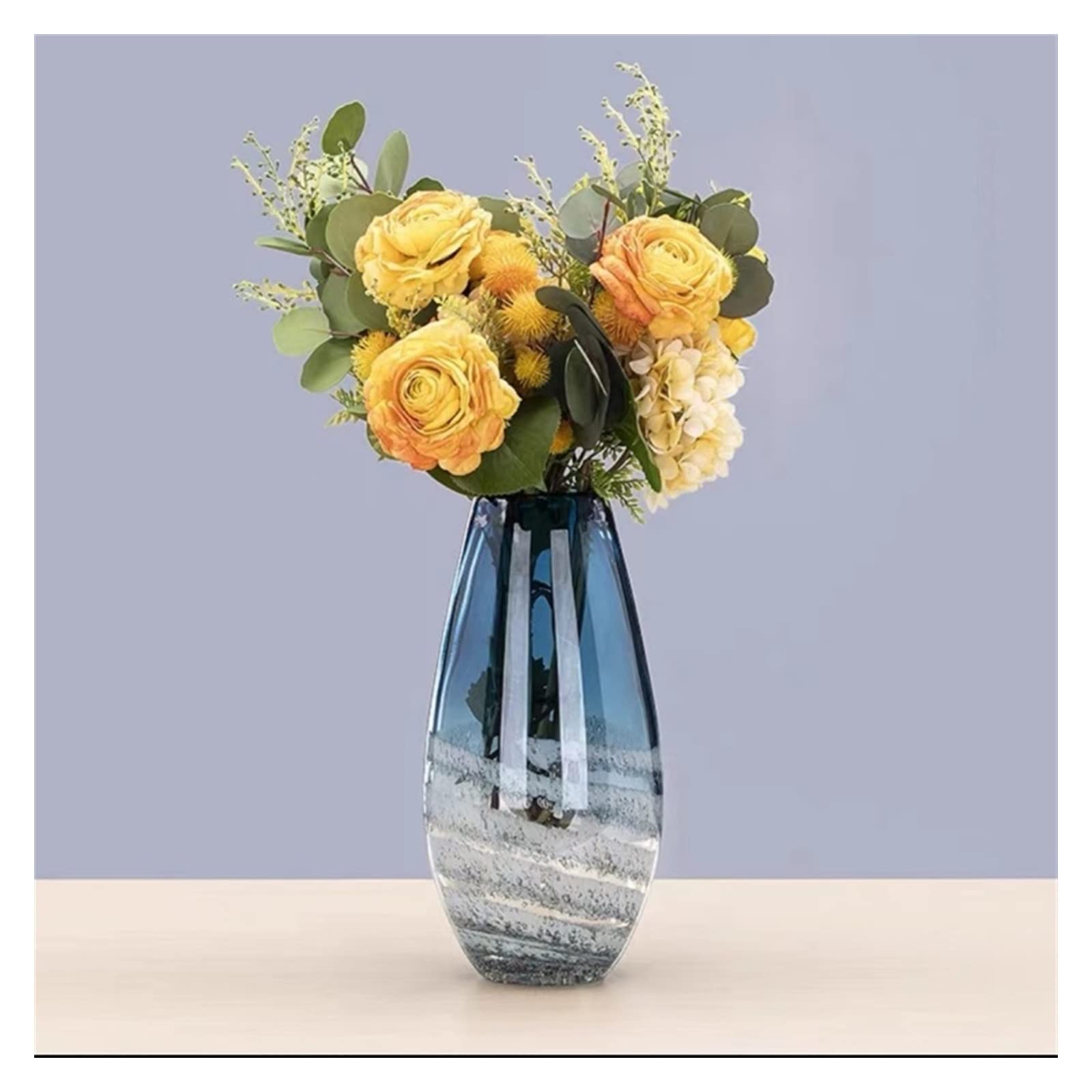 flower vase Light Luxury And Simple Table Creative Wave Glass Vase Decoration Living Room Flower Arrangement Nordic(Medium)