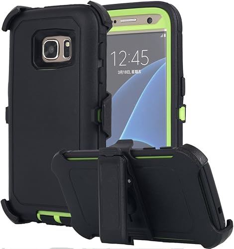 AICase - Funda para Galaxy S7, funda resistente con clip para cinturón + funda protectora con protector de pantalla integrado para Samsung Galaxy S7