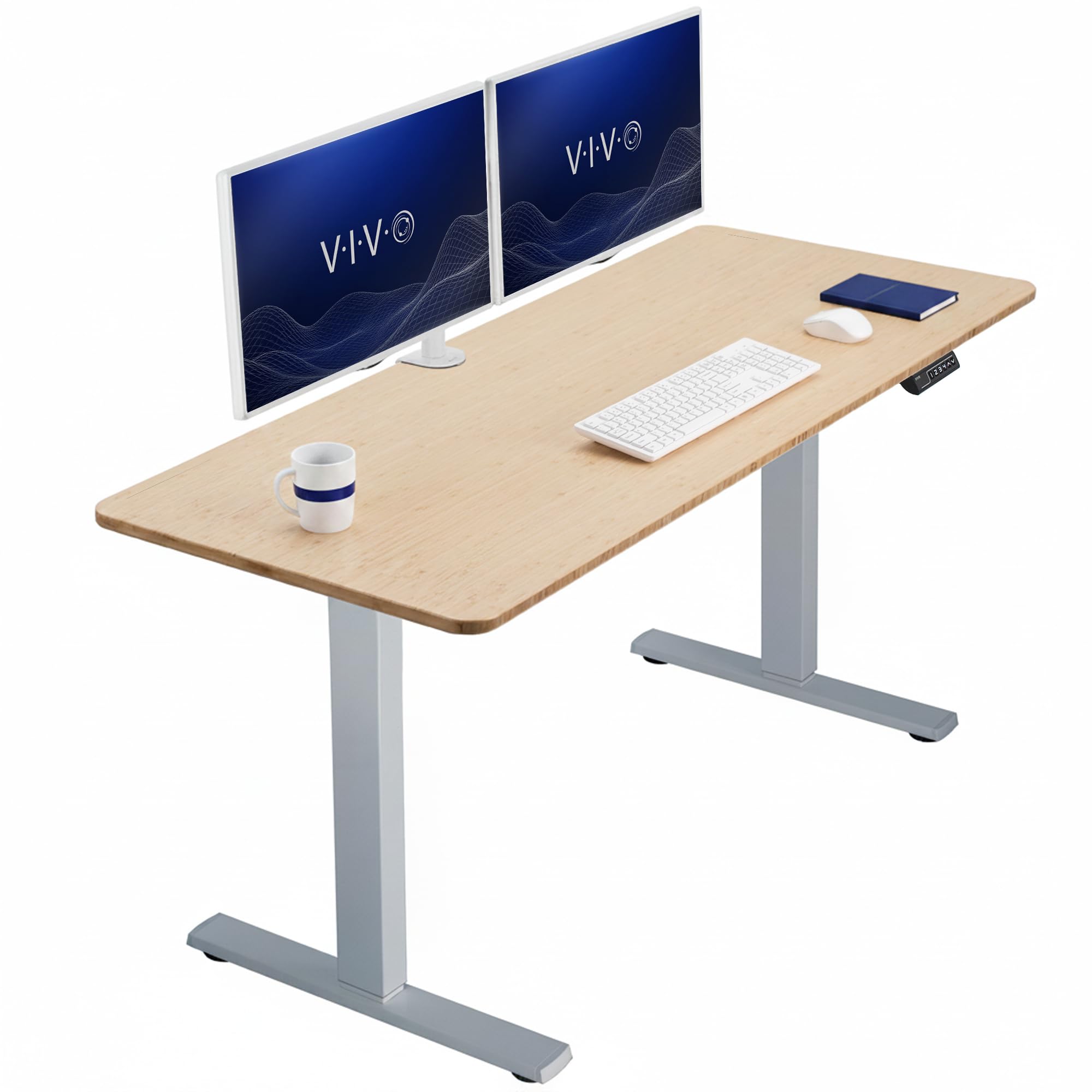 VIVO Real Bamboo 60 x 24 in Standing Desk, DESK-KIT-1G6O