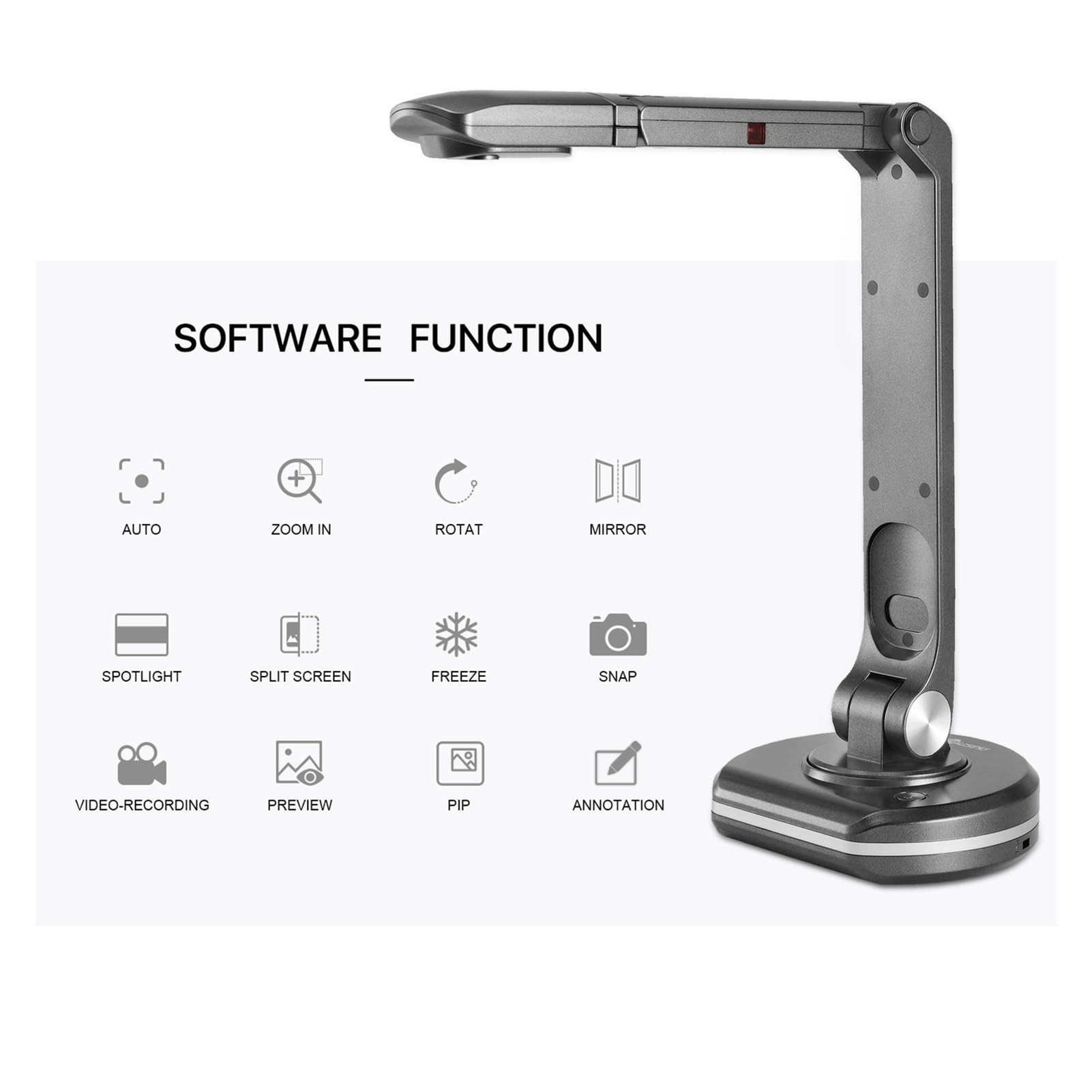Przenośny skaner, V500S Kamera dokumentacyjna USB 2 w 1 i skaner książek internetowa z automatyczną lampką LED rozmiaru skanowania 8M A3 dla komputerów Mac systemem Windows