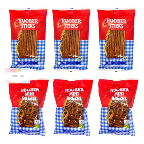 【2種食べ比べセット】フーバープレッツェル オーガニックプレッツェル 40g (ミニプレッツエル+スリムスティック)オリジナルメッセージカード付