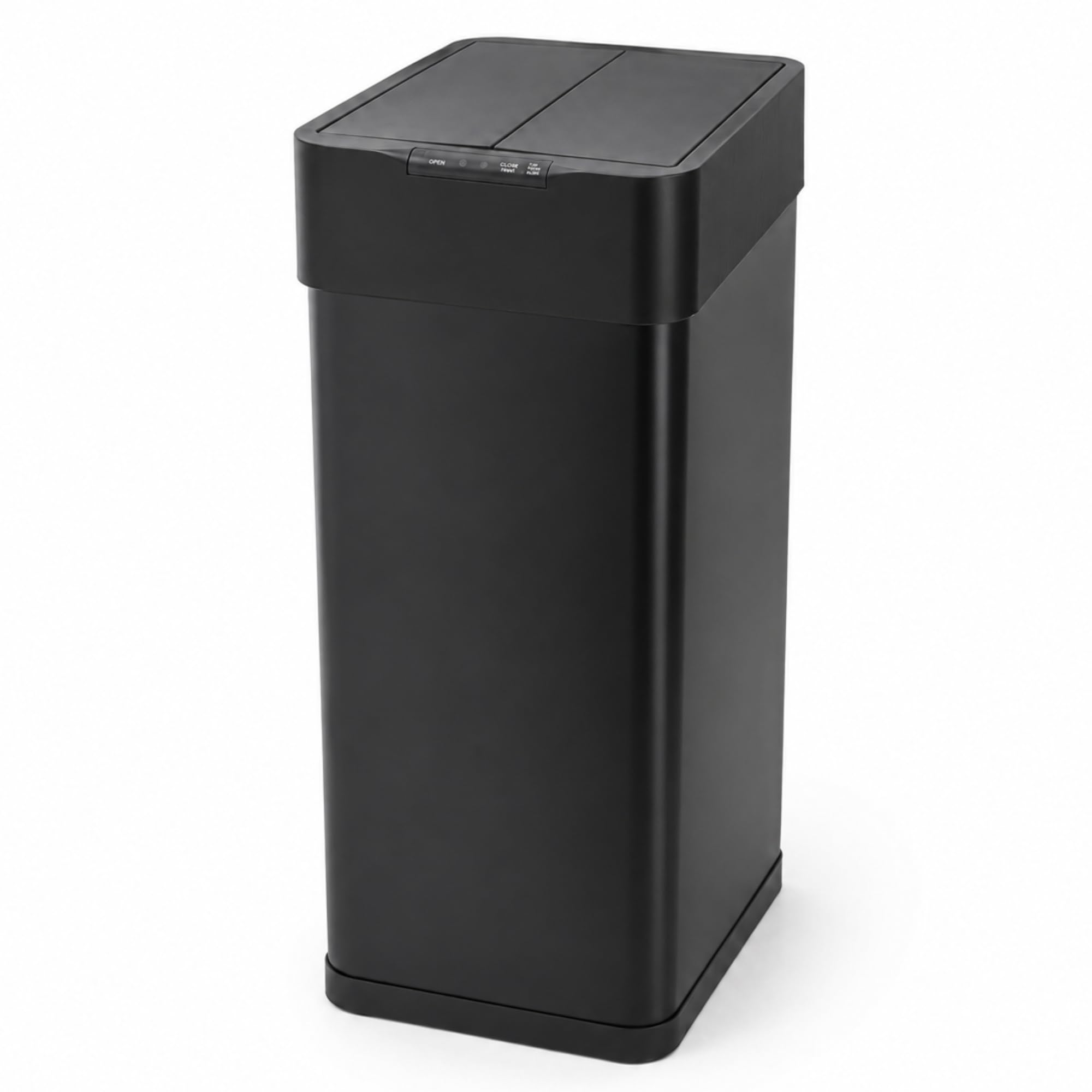 Five Stars® Sensor-Abfalleimer 60 Liter – Edelstahl-Abfallbehälter mit Doppelventilöffnung – Soft Close – Schwarz