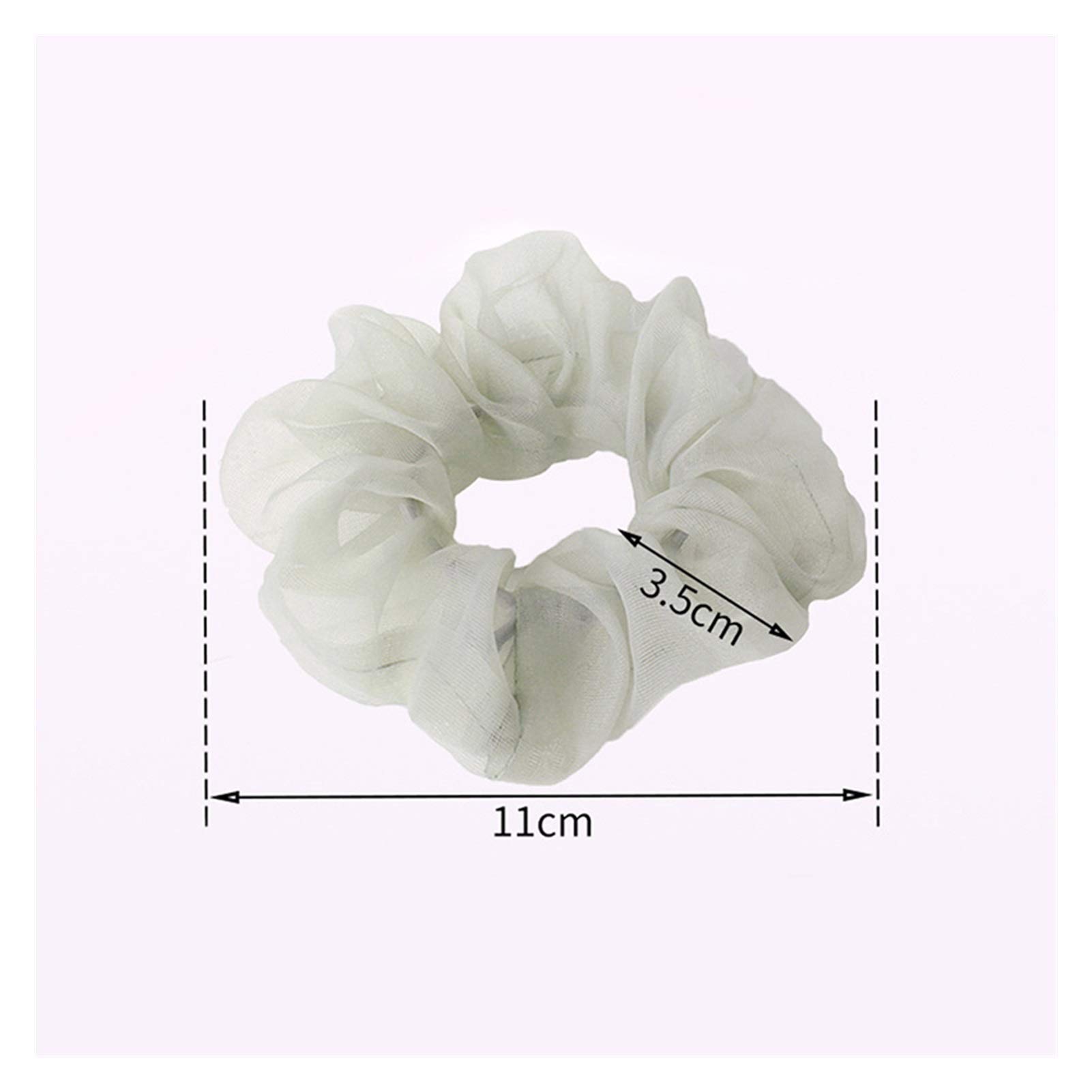 Cuerda para el cabello Color sólido Gasa Malla Scrunchie Lazos para el cabello Mujer Niña Tela elástica transparente Bandas de goma Cuerda para el cabello Accesorios para el cabello (Color : Brown S