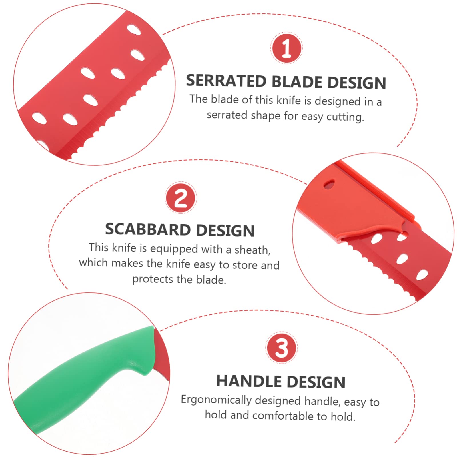 Zerodeko Coltello con Manicotto Rosso per Anguria in Acciaio Inossidabile dimensione non specificata Affilato e Professionale per Uso Quotidiano e Pasticceria per Tagliare Anguria e Melone
