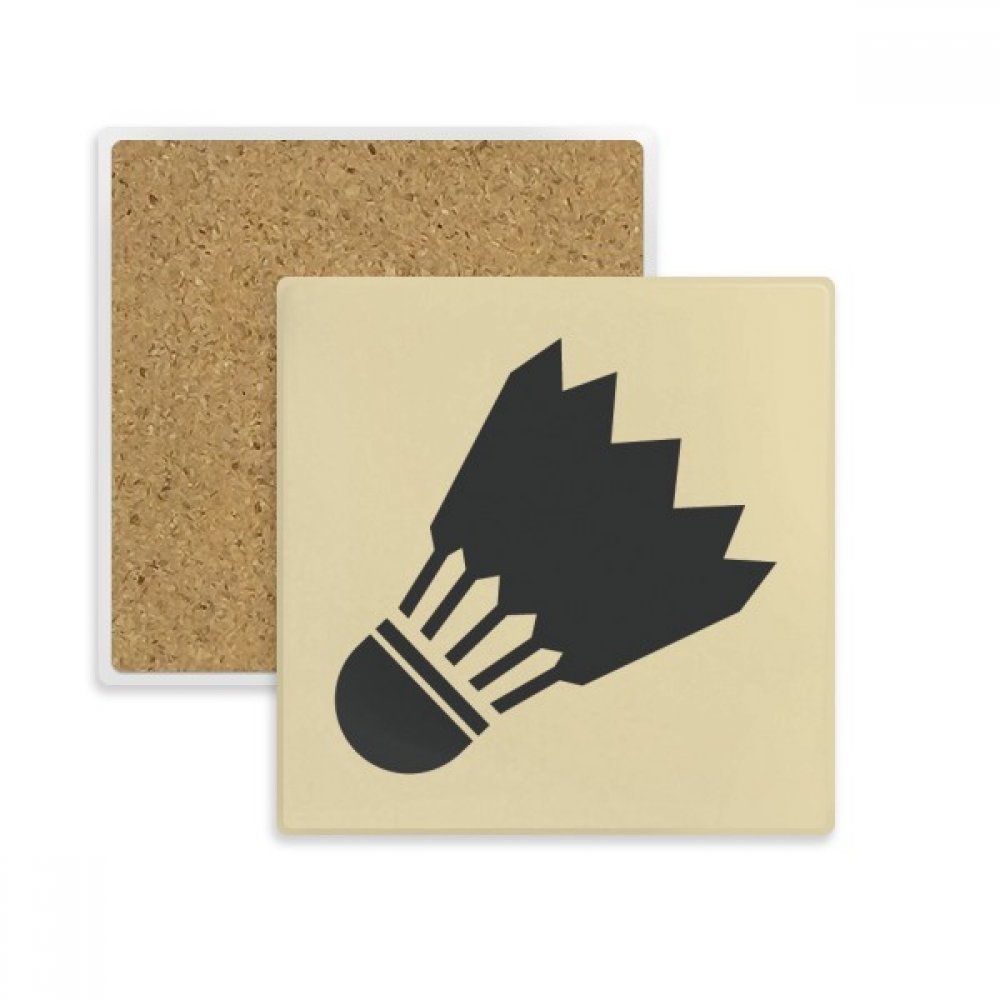 Coaster badminton pierre absorbant sous-verre motif géométrique