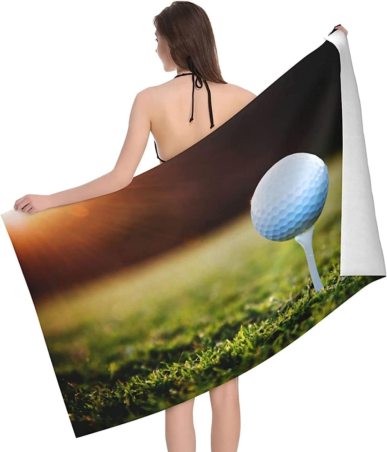 Badetuch 150 X 200 cm, Mikrofaser Schnelltrocknend Strandtuch 3D Weißer Golf Strandhandtuch Sauna Badehandtuch Yoga Handtuch Strandtücher Strandlaken Duschtuch Duschhandtuch -0N3J+W3B