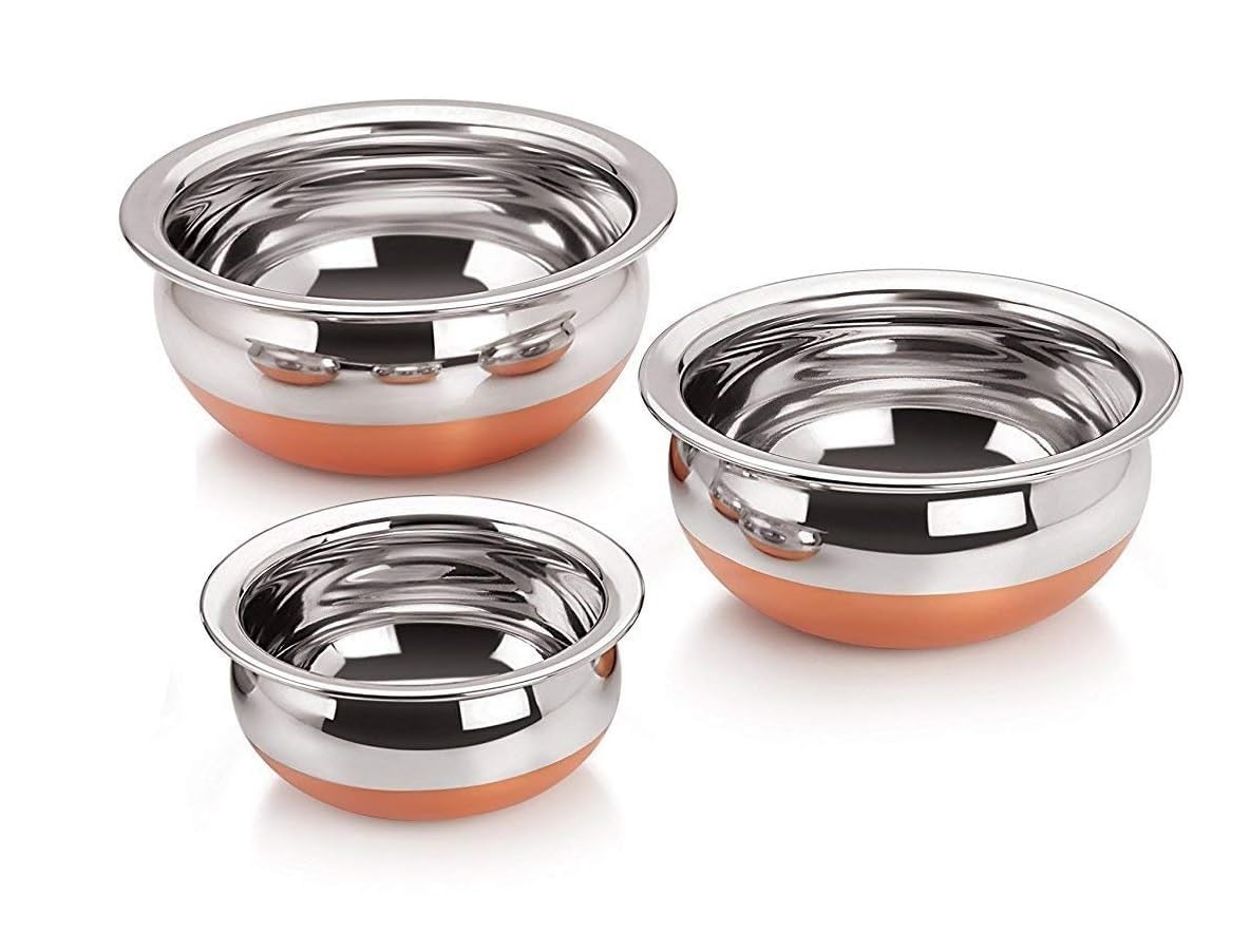 ALWAFLI Stainless Steel Handi Set - Copper Bottom -5