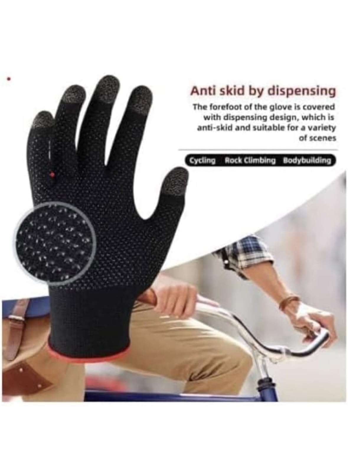 Hand Gloves for Women Sun Protection Summer Cooling Black Bike Gloves for Cycling Fishing, Non-Slip Touch Screen Mesh Breathable Full Finger, UPF 50+ 2