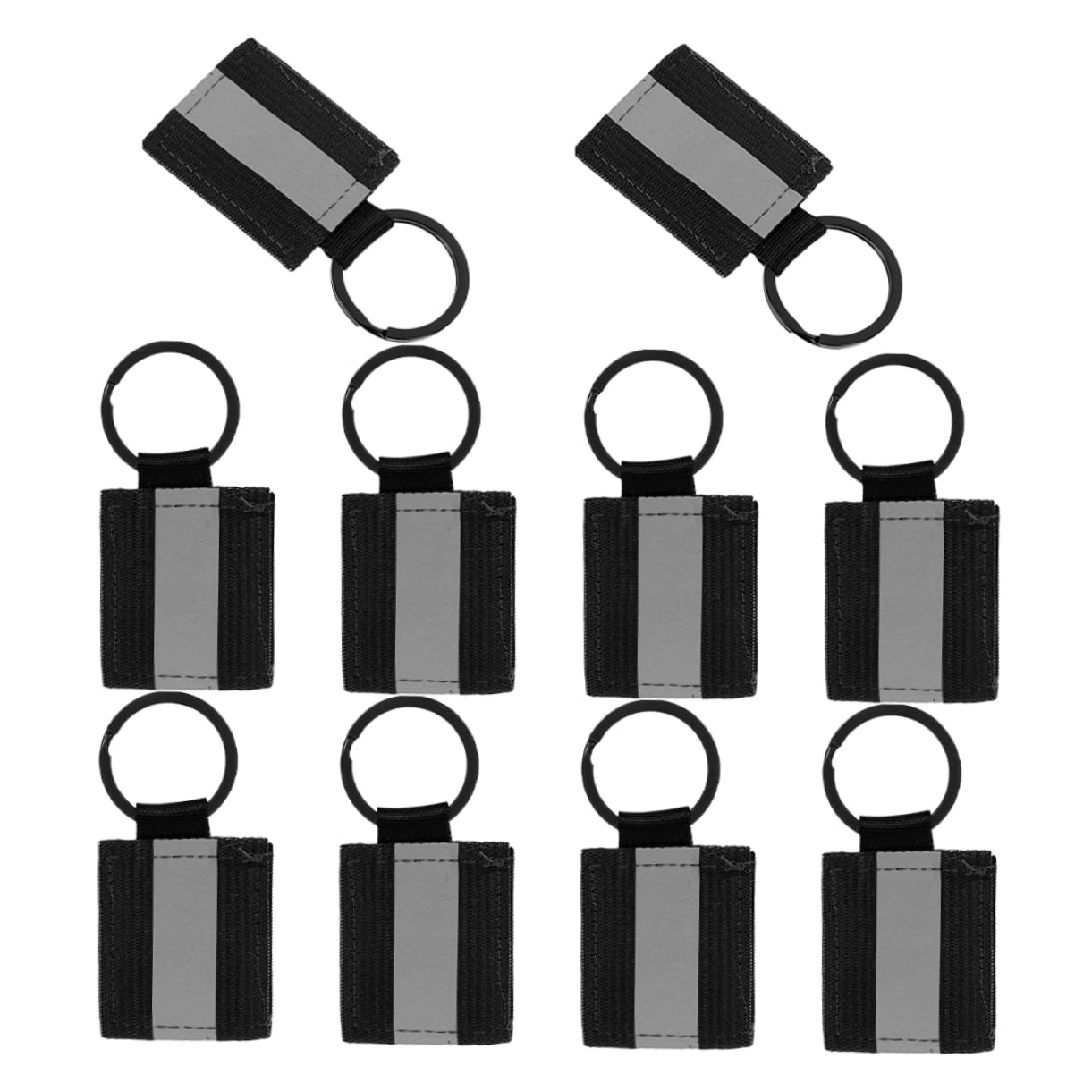 Abaodam 10Pcs Reflective Keychain Dual Sided High Visibility Backpack Tags Lightweight Reflectors for Night Walking and Outdoor Activities
