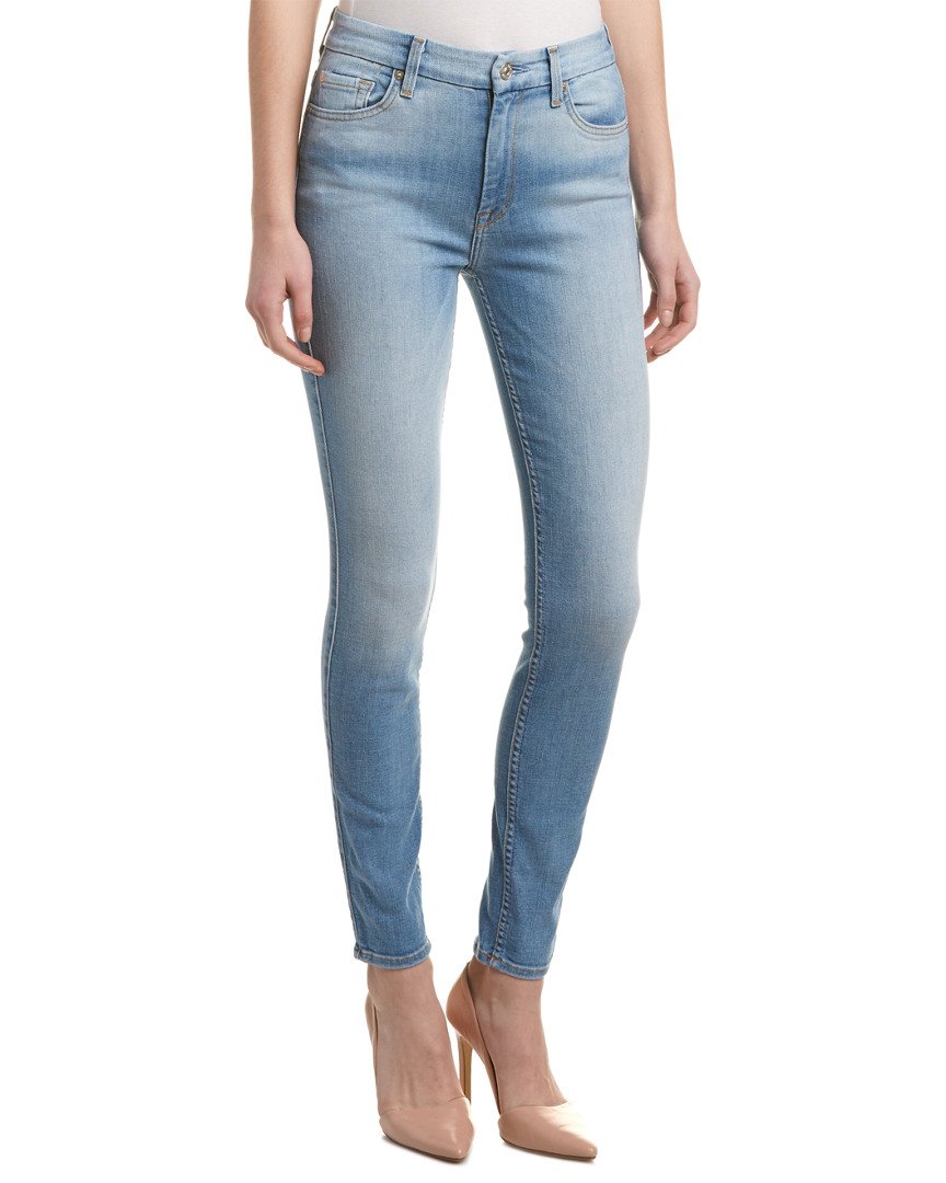 7 For All Mankind Women's Skinny High Waist Light Wash Jean Ankle Pant