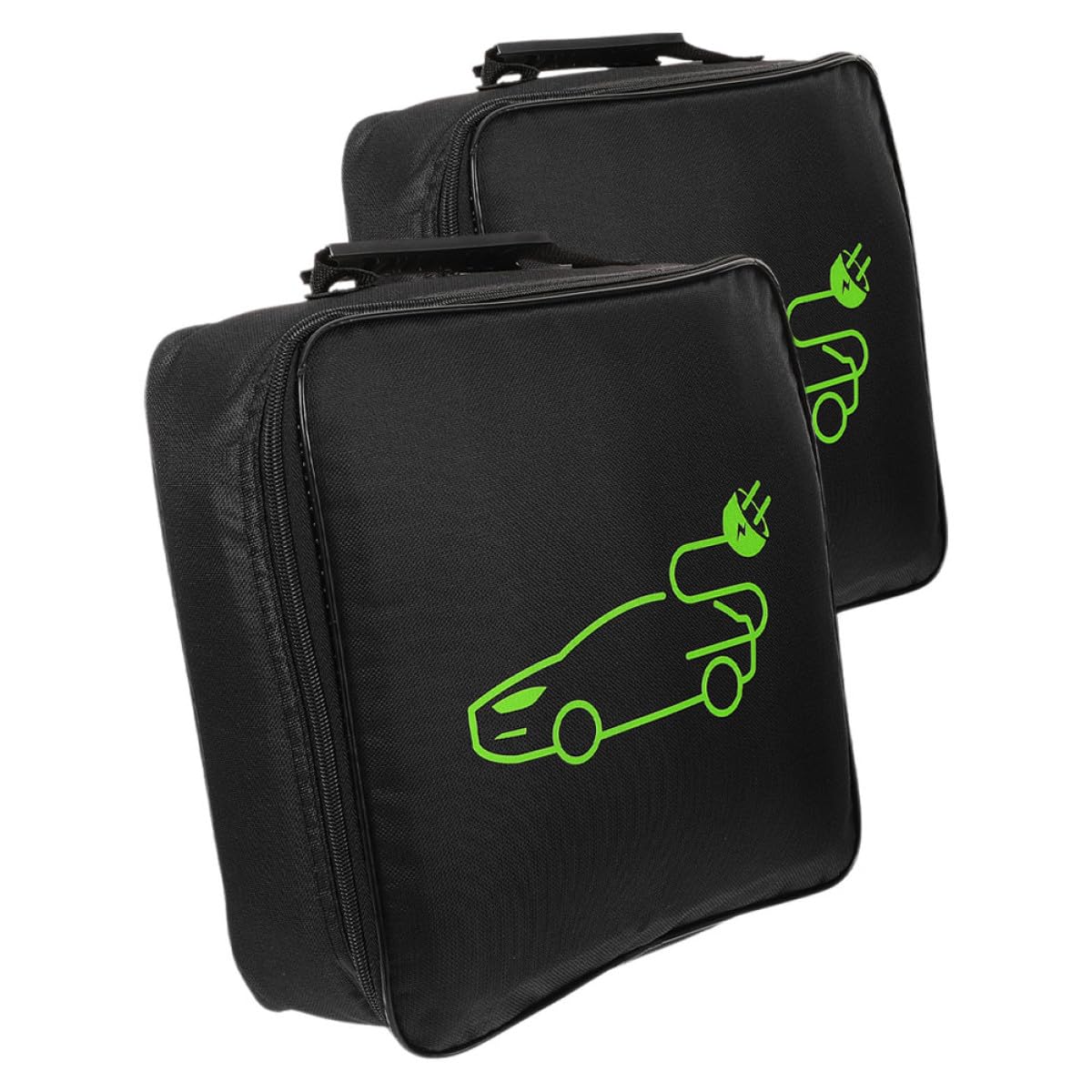 Bolsa de Almacenamiento para Cables de Coche Eléctrico, Tamaño Cuadrado, 2 Unidades, Portátil para Maletero y Viaje, Organizador Resistente para Cargadores y Mangueras Ev