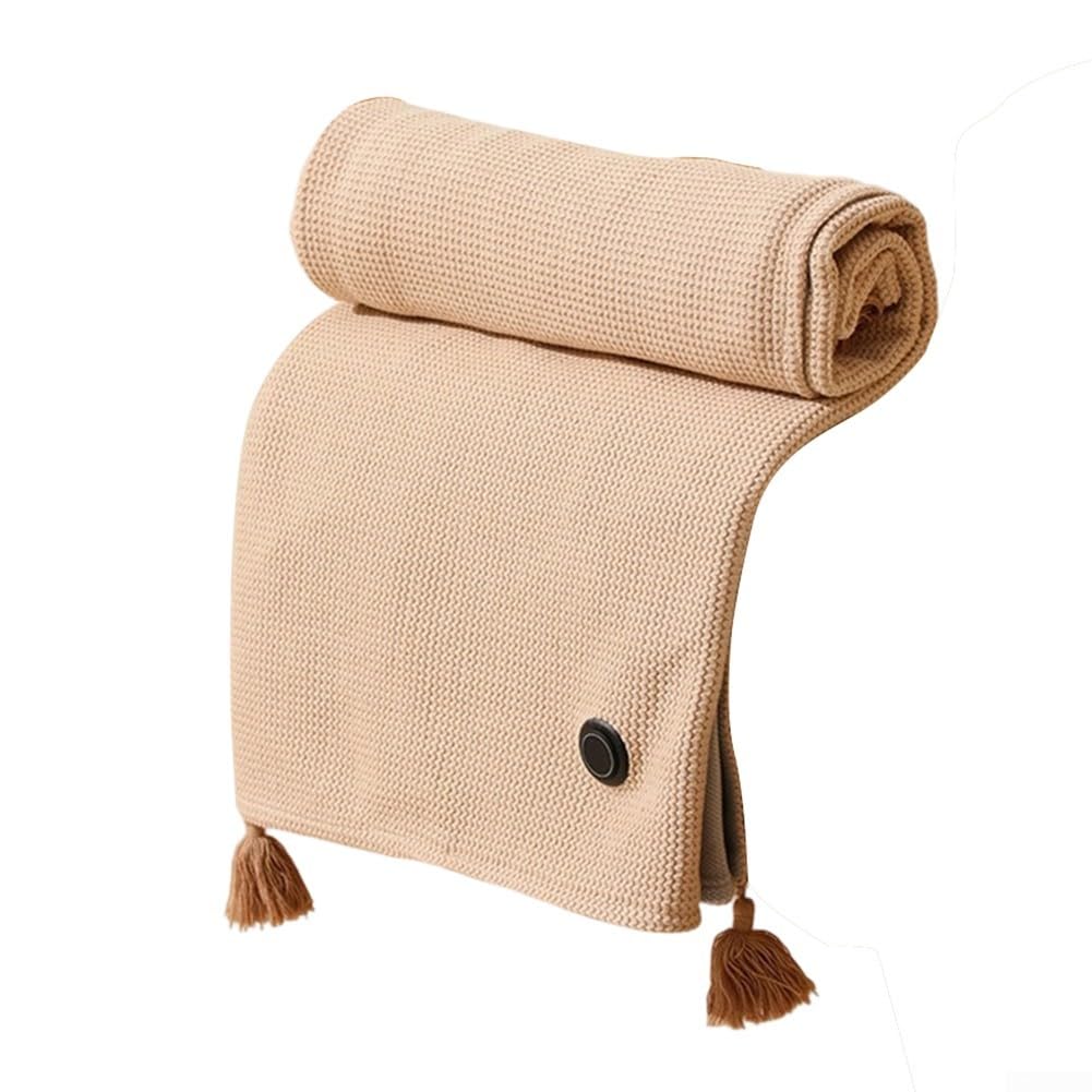 Coperta riscaldata USB per scialle 150 x 80 cm, coperta calda elettrica per uso domestico o esterno, riscaldamento rapido in 15 secondi, tre impostazioni di temperatura regolabili, design leggero e