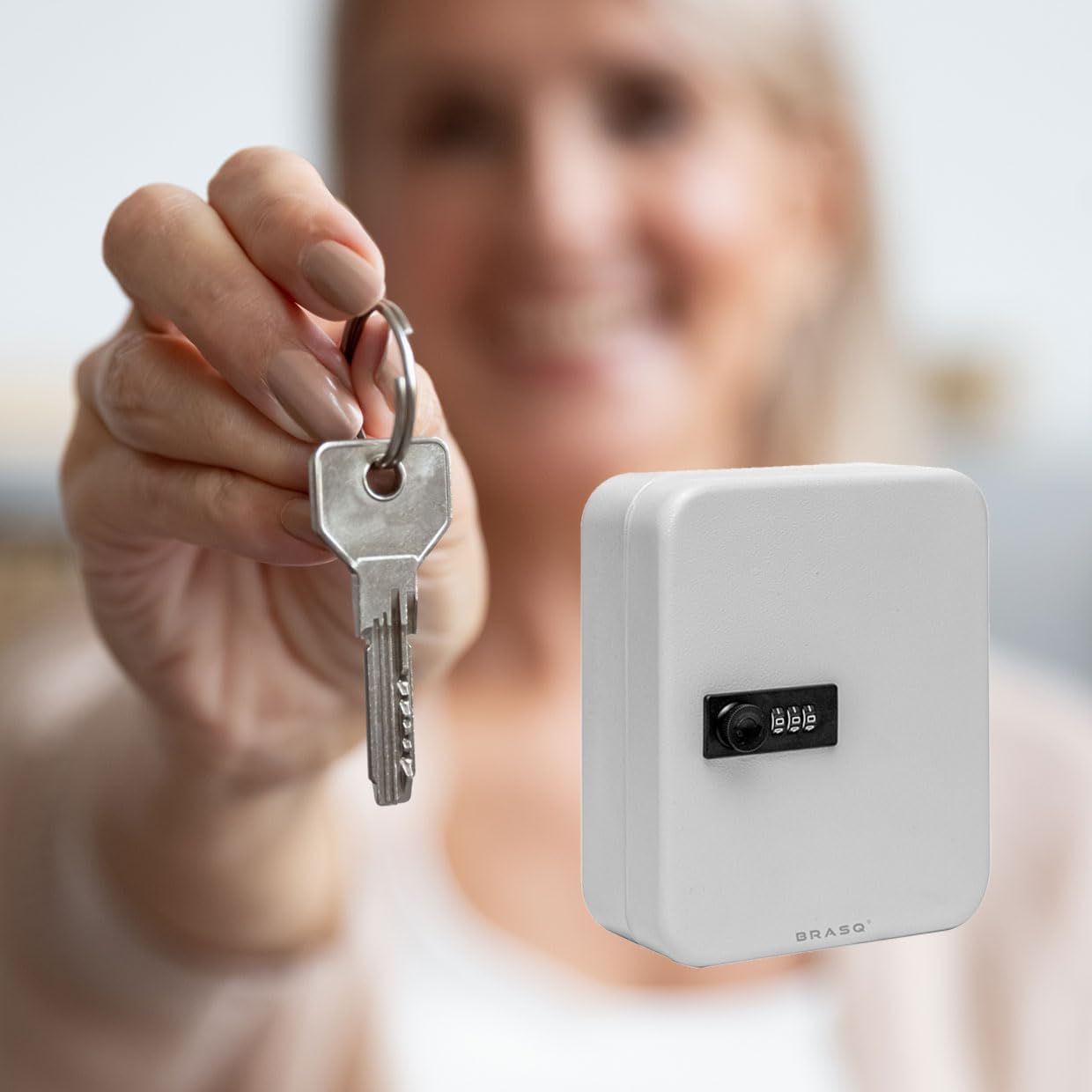 Fronte view of BRASQ Key Cabinet with combination lock