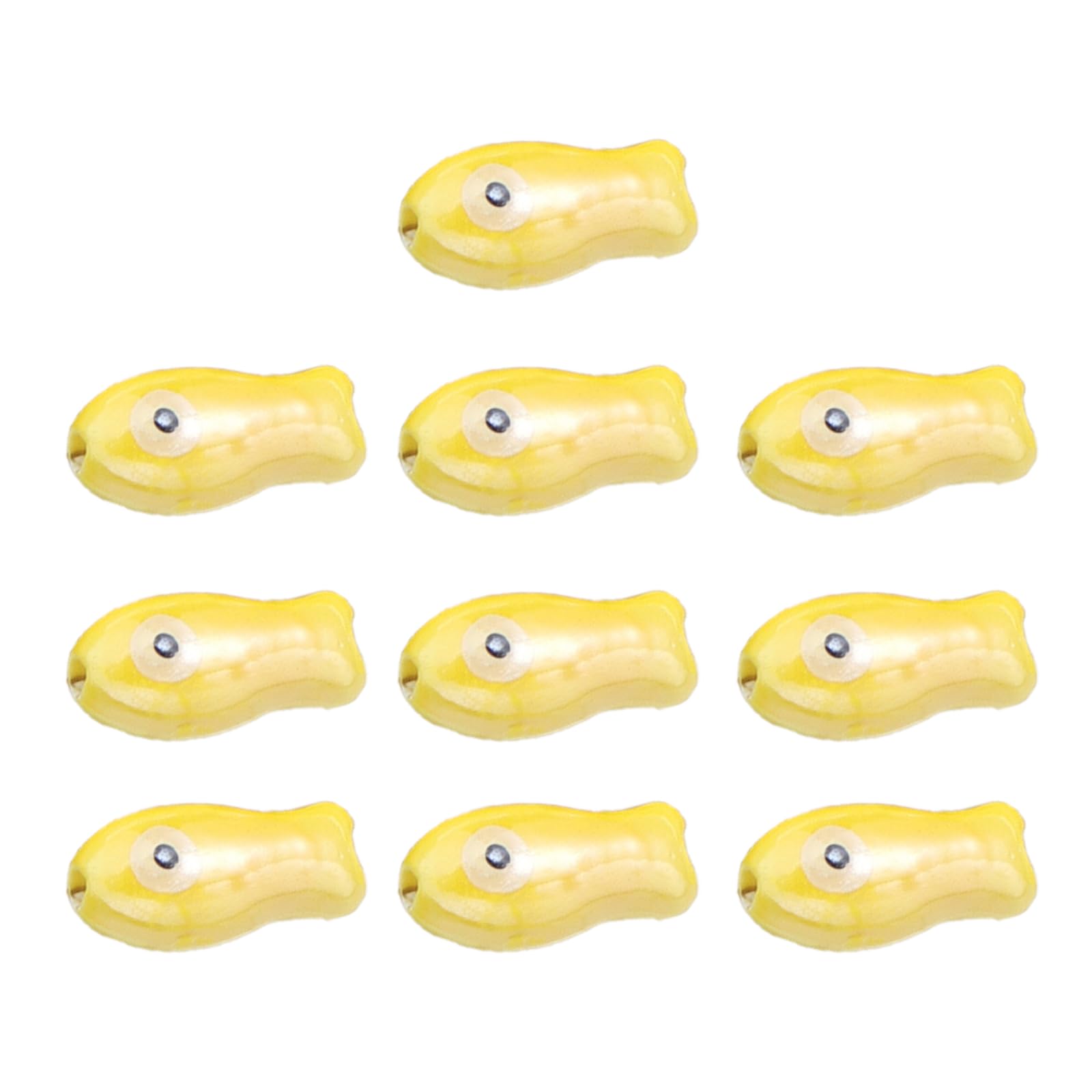Obotsnoi Of 10 Ceramic Fish Charm Colorful Spacer Beads for Bracelets Jewelry Making Accessories Ceramic Spacer Beads for Necklaces