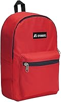 Everest Basic Kids Backpack Red Medium - Durable Lightweight 600D Polyester School Bag 14L Capacity