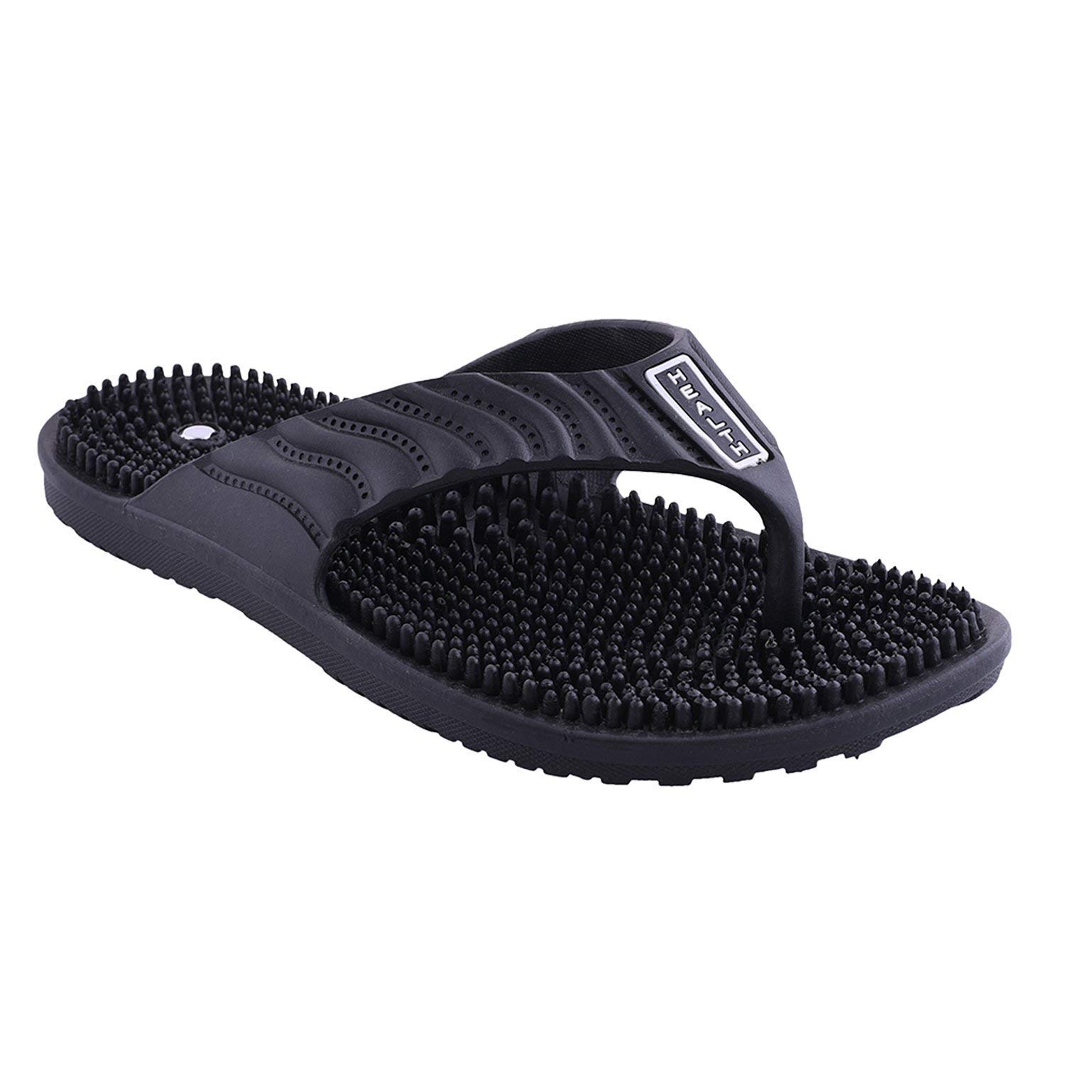 LRK ACUPRESSURE Unisex Rubber Acupressure Slipper For Pain Relief (1 pair) (Black, 7) (B0C43TVRN5) Amazon Price History, Amazon Price Tracker