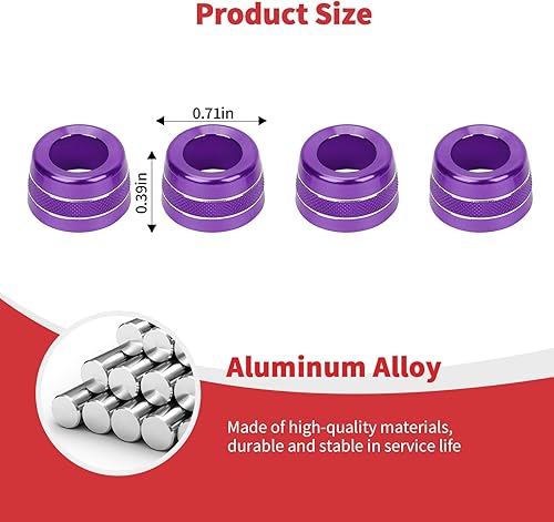 Miniatura 5 de Linskip Fundas de aluminio para perilla de ventilación compatibles con Ford Bronco Sport 2021 2022 2023 2024, kit de molduras de perilla de