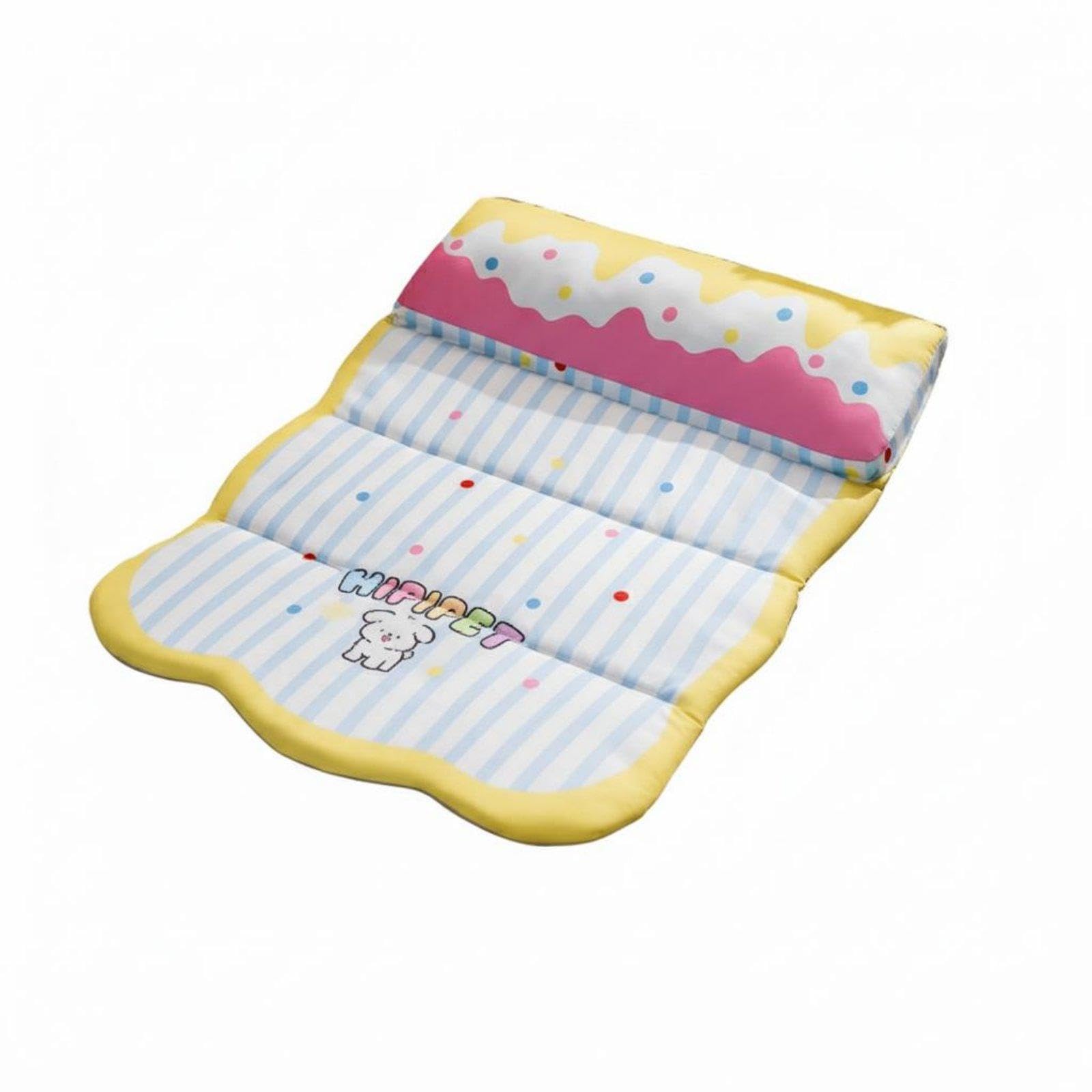 Foldable Pet Mat with Pillow Easy to Clean Waterproof Dog Sleeping Pad Wear-Resistant Three-Fold Pet Sleeping Mat for Dogs, Kennels, Car Travel Yellow XL|Pet Supplies| Dog Supplies| Beds-image-25
