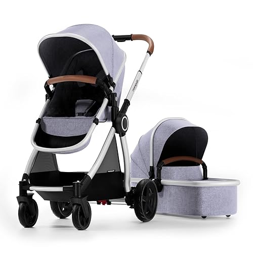 Mompush Ultimate2 - Cochecito de bebé con moisés extraíble, cochecitos de bebé de tamaño completo para salidas cómodas con bebé, cochecito de bebé